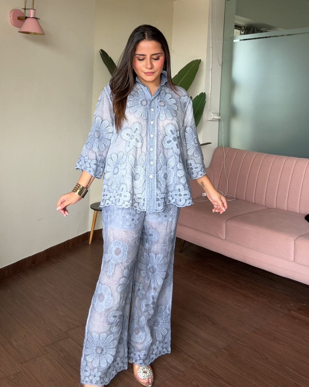 Floral Monochrome Soft Summer Co-Ord Set