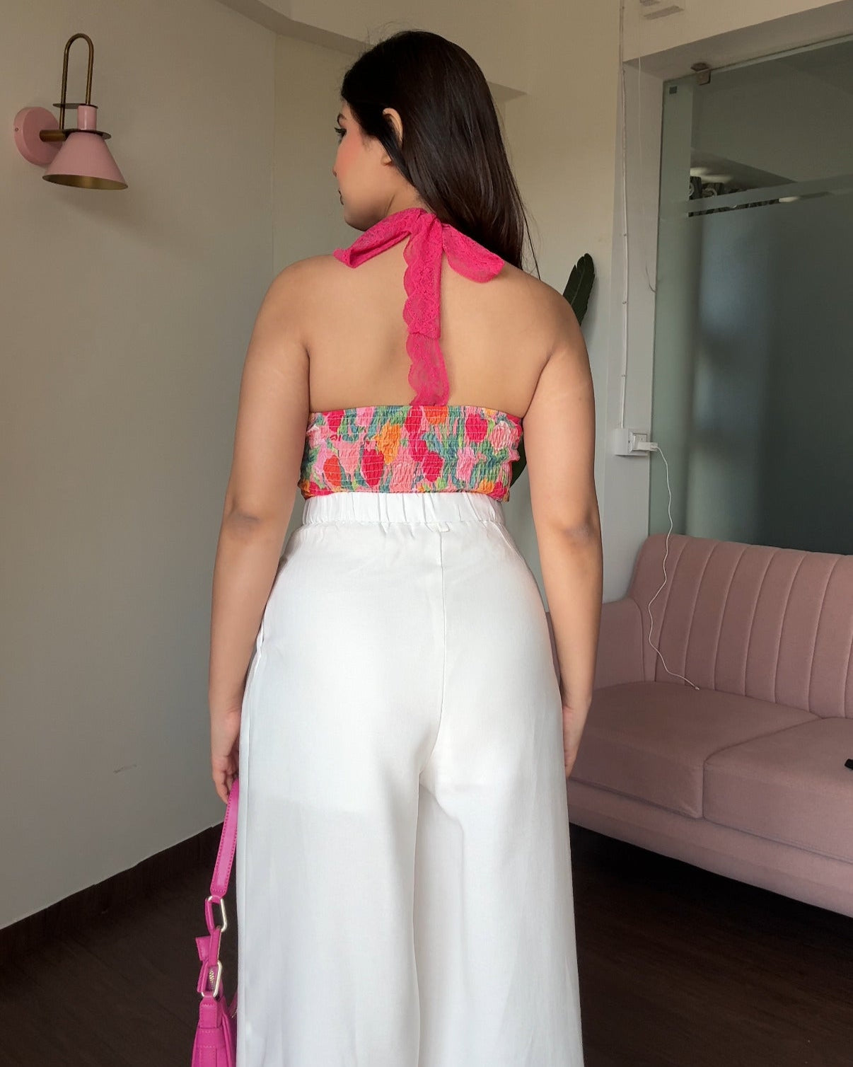 Floral Padded Halter Neck Top