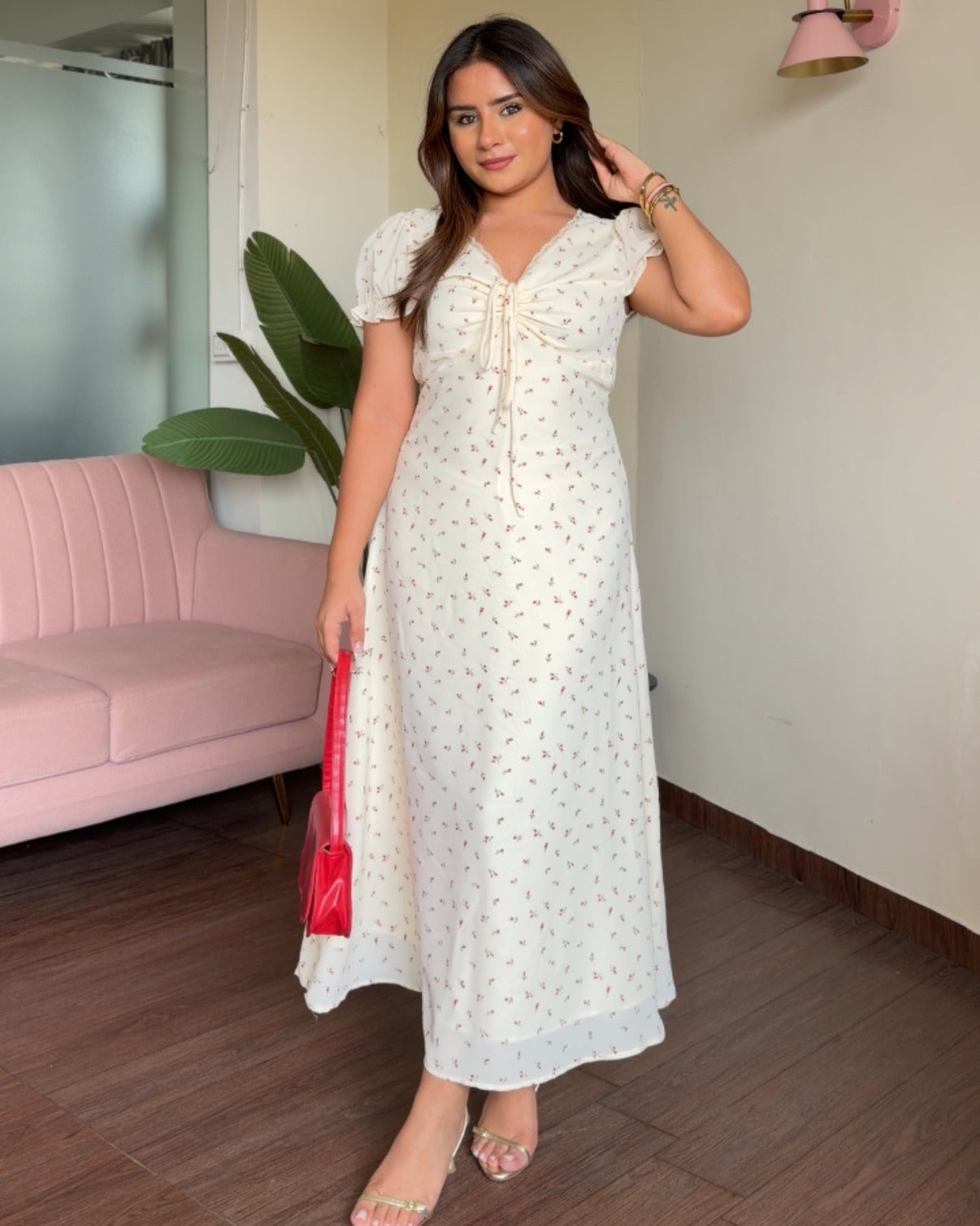 Floral Summer Sweetheart Neckline Dress