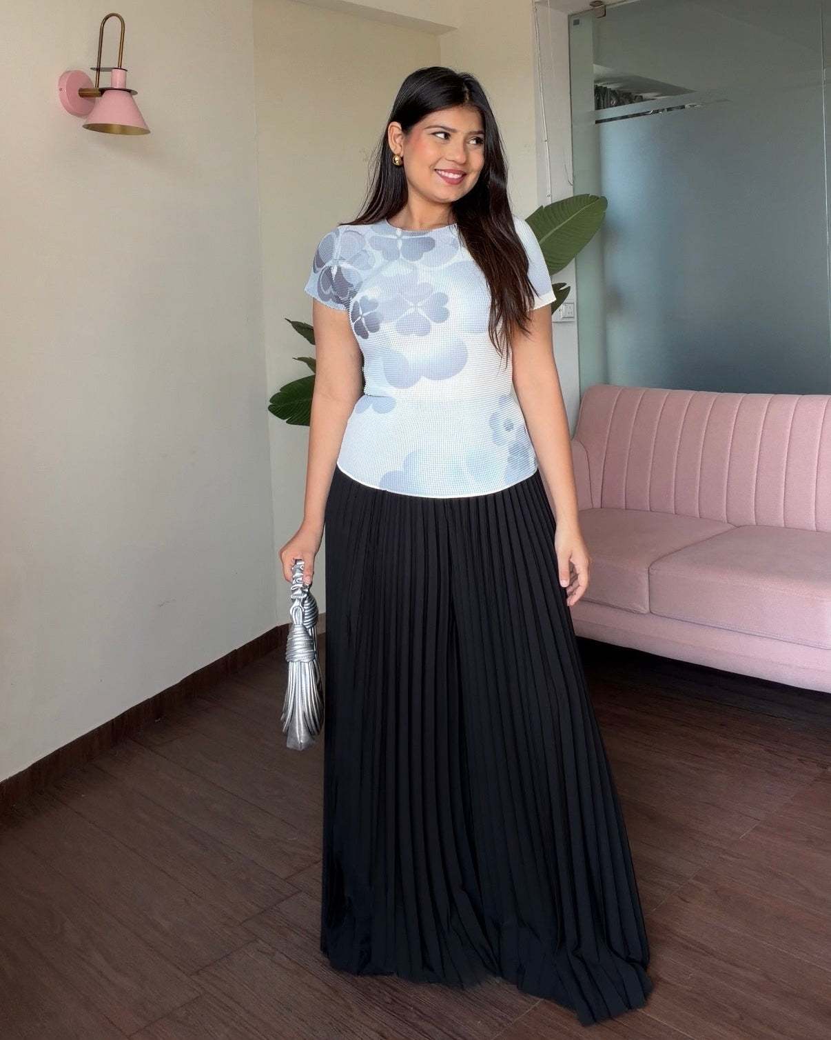 Floral Wrinkle Plazo Set
