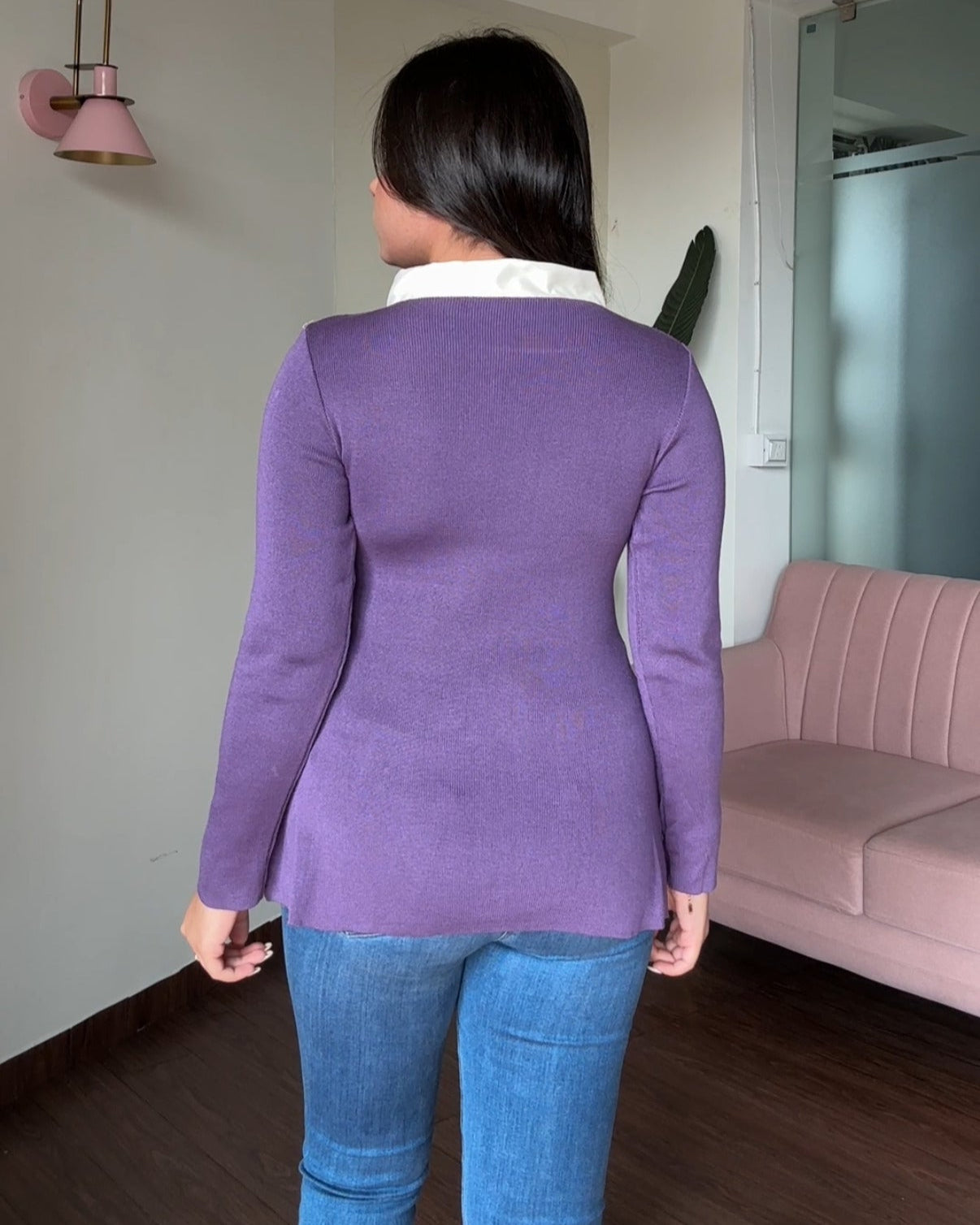 Full Sleeve Korean Knot Detailing Top With Slit