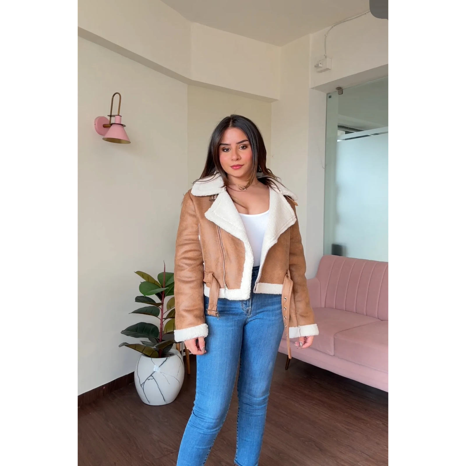 Fur Leather Biker Jacket