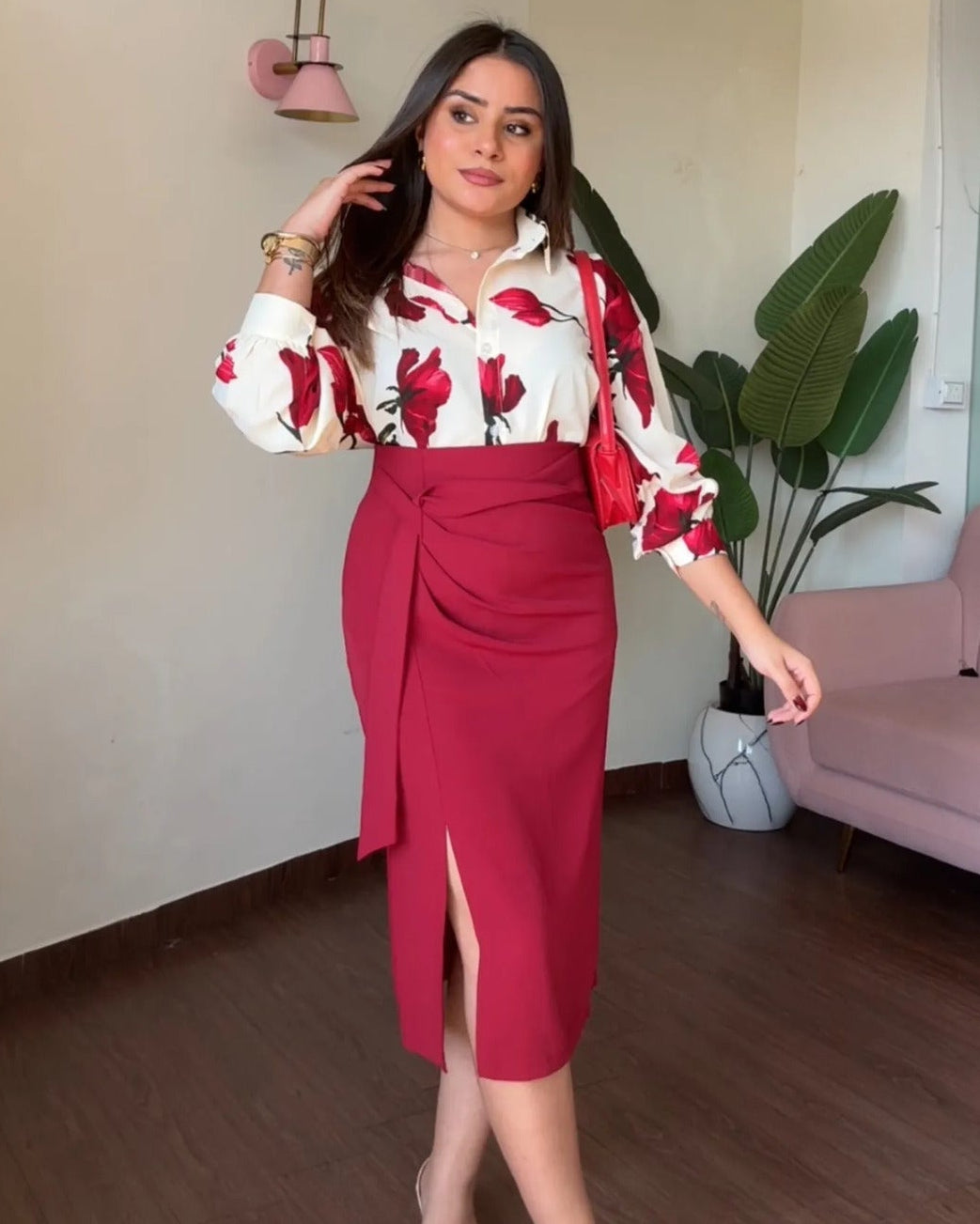 Hibiscus Knot Skirt Set