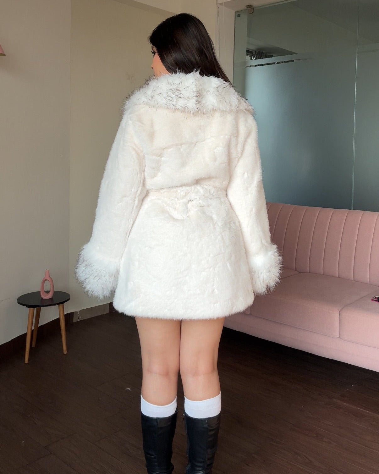 Faux Fur Heavy Wool Coat