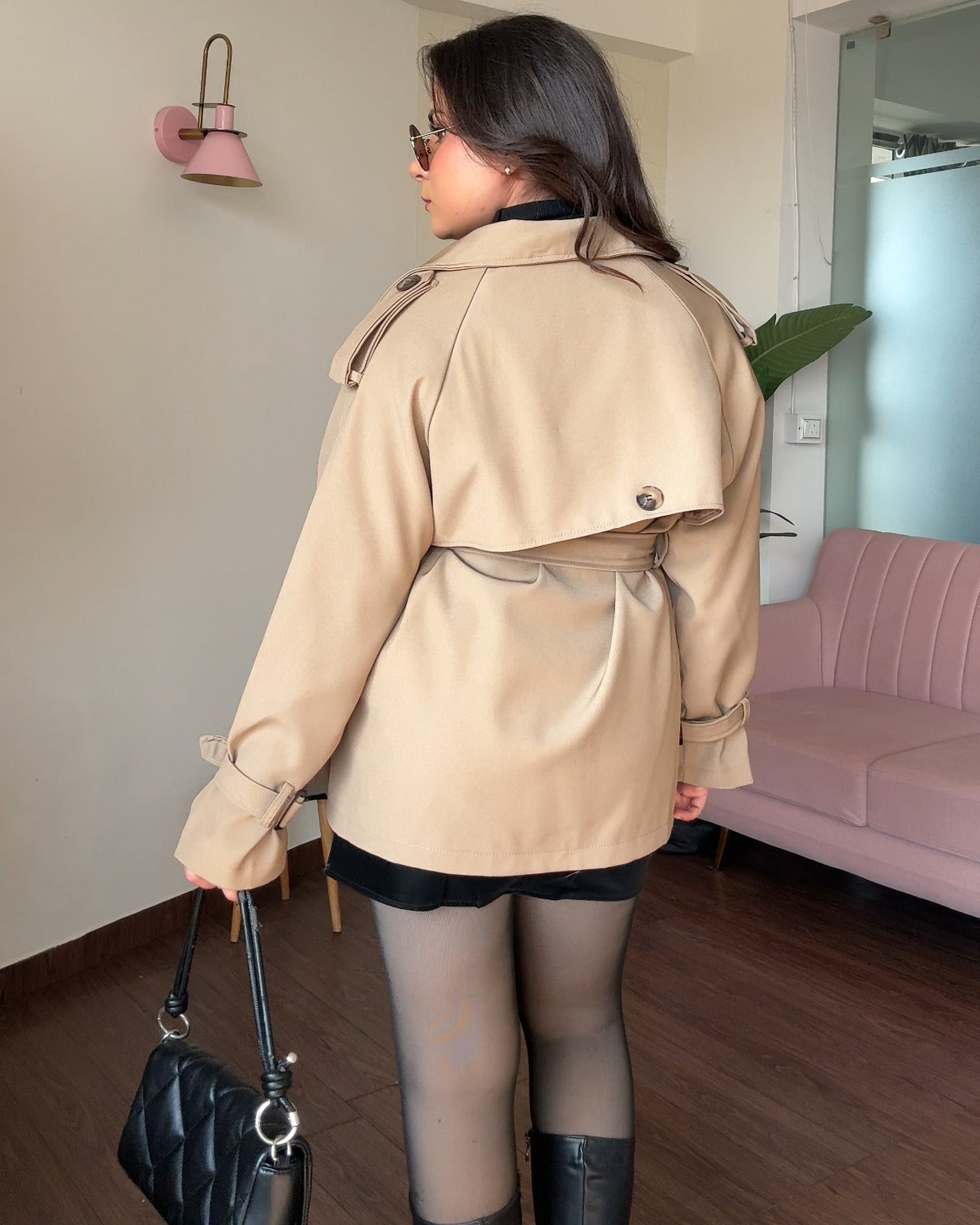 Fit And Flared Mini Trench Coat