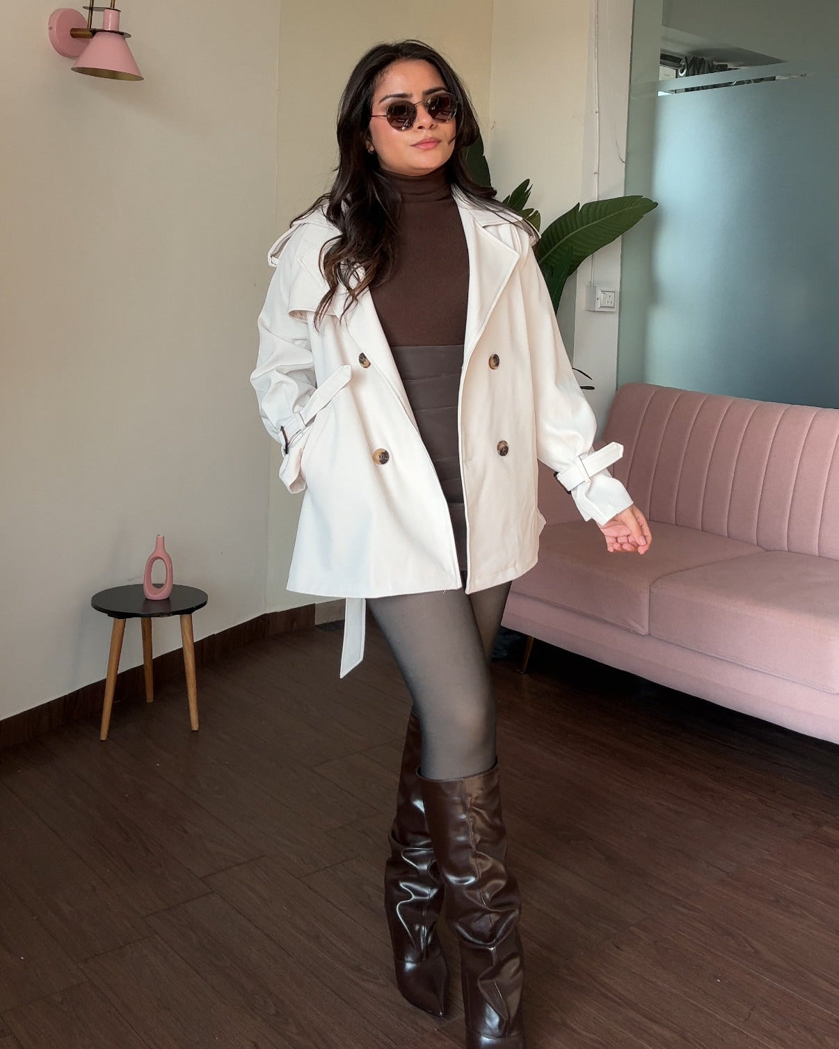 Fit And Flared Mini Trench Coat