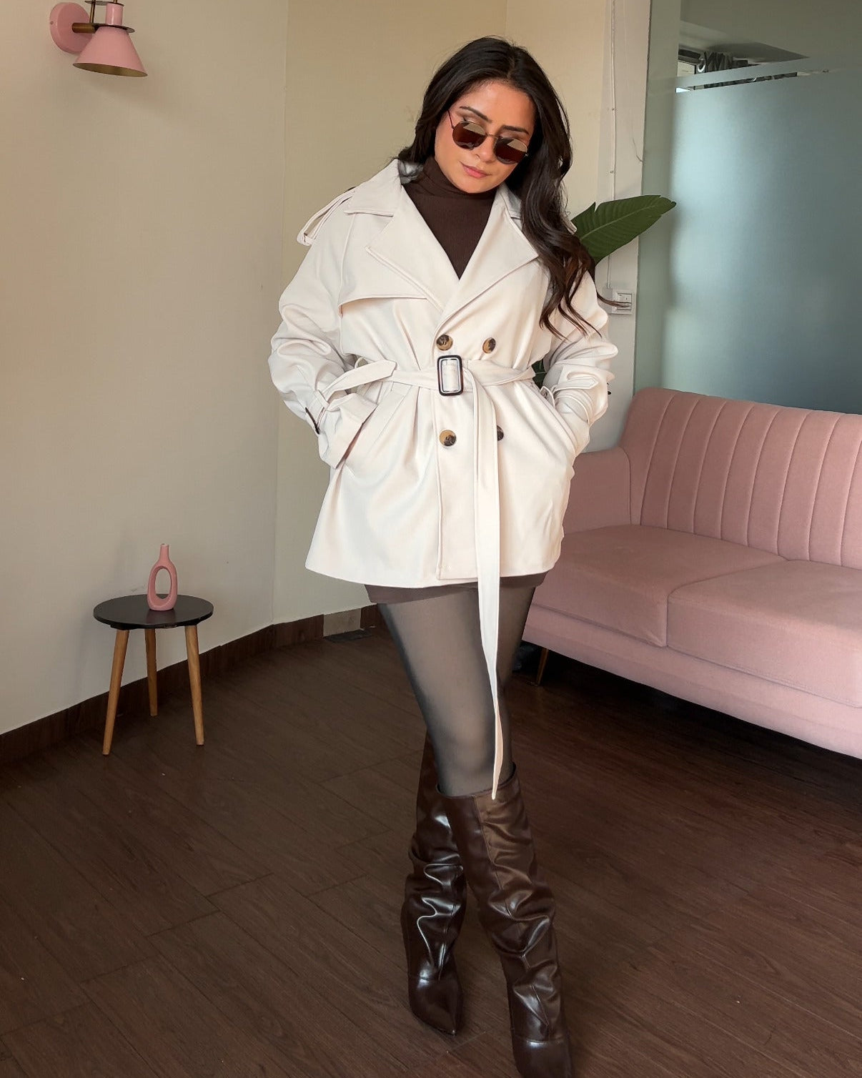 Fit And Flared Mini Trench Coat