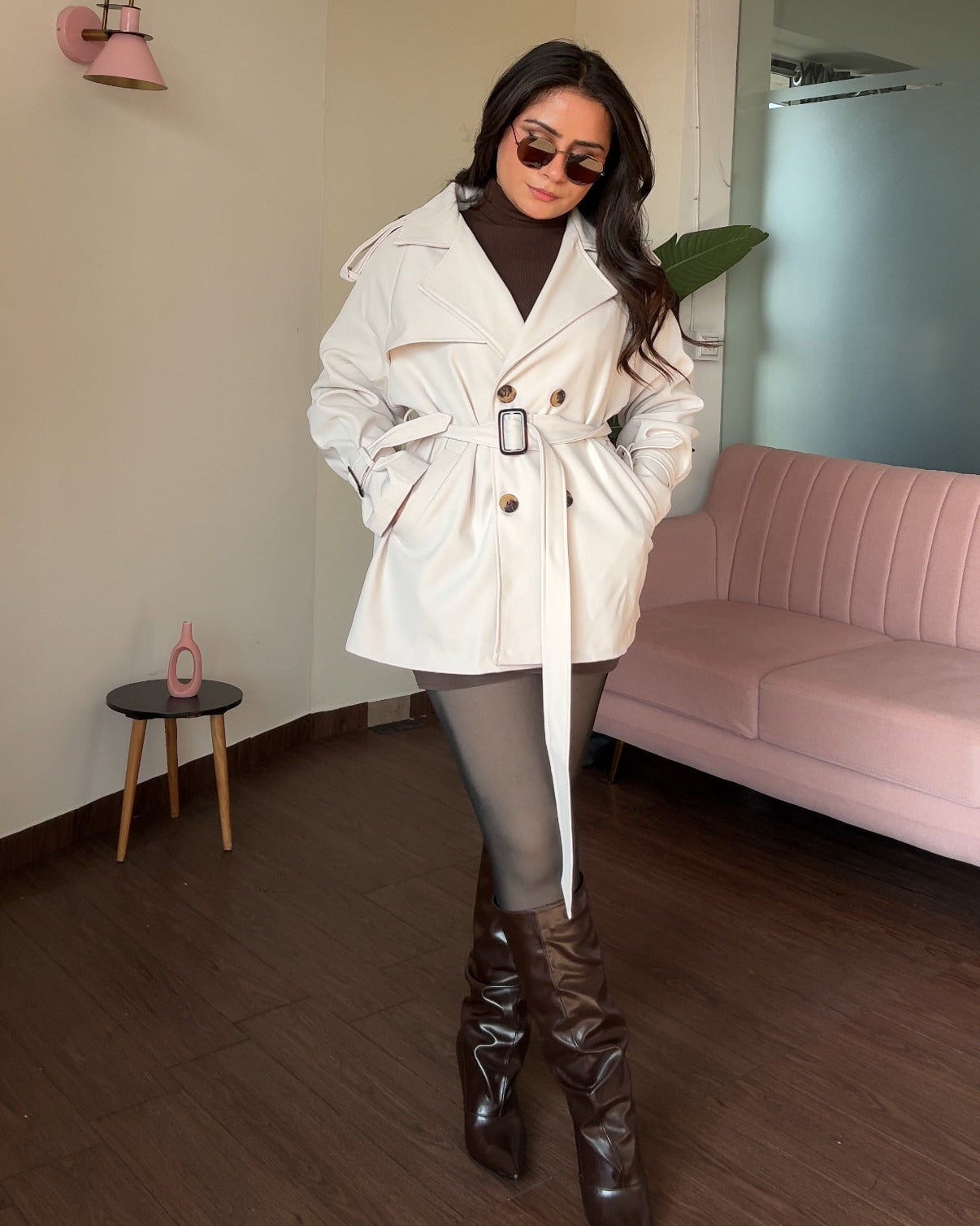 Fit And Flared Mini Trench Coat