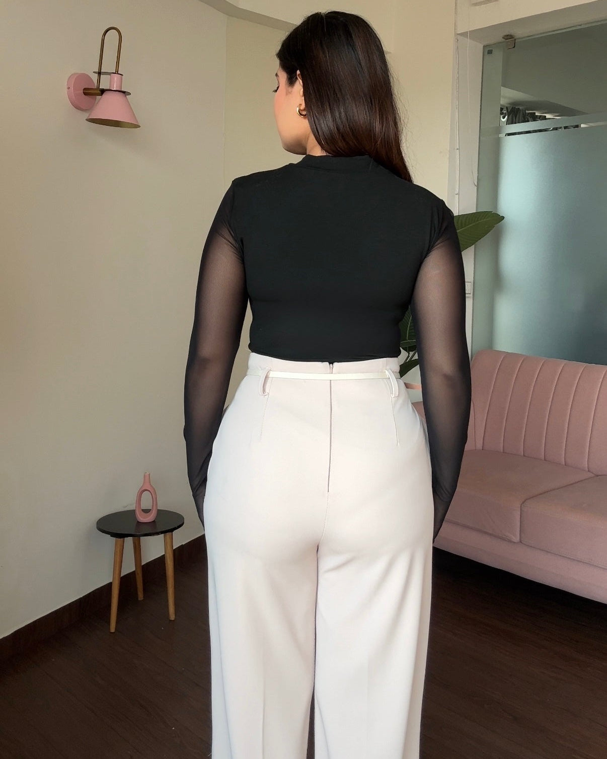 Mesh Crossover Top for Women