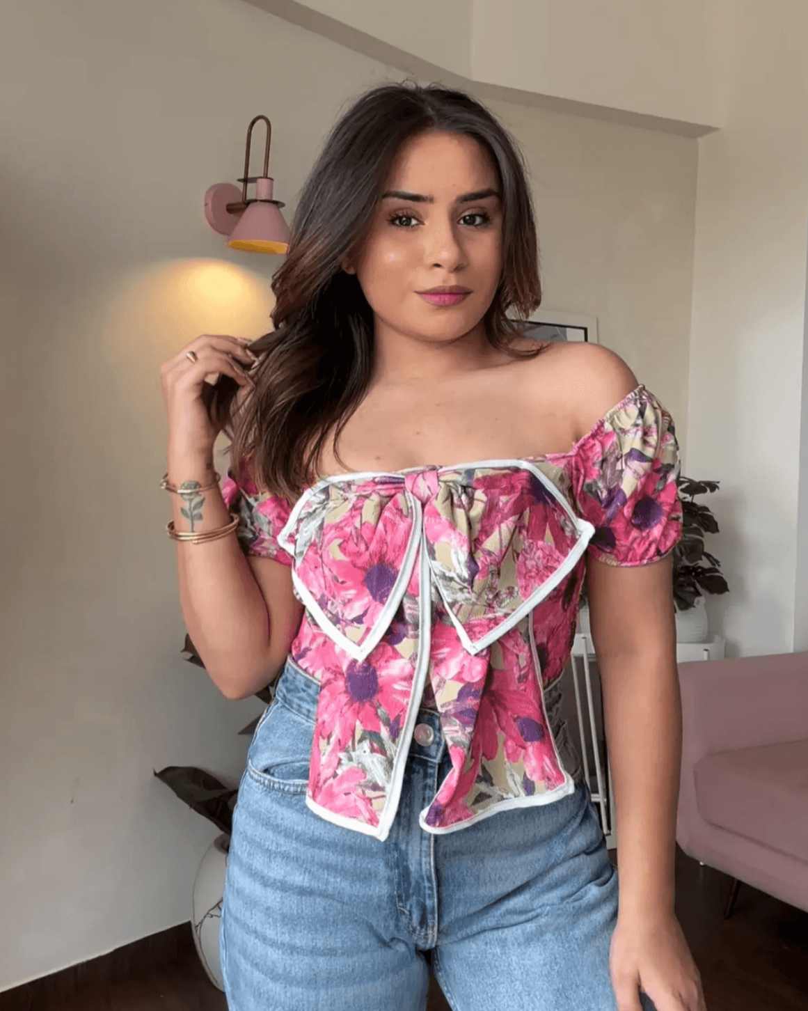 Printed Bow Top