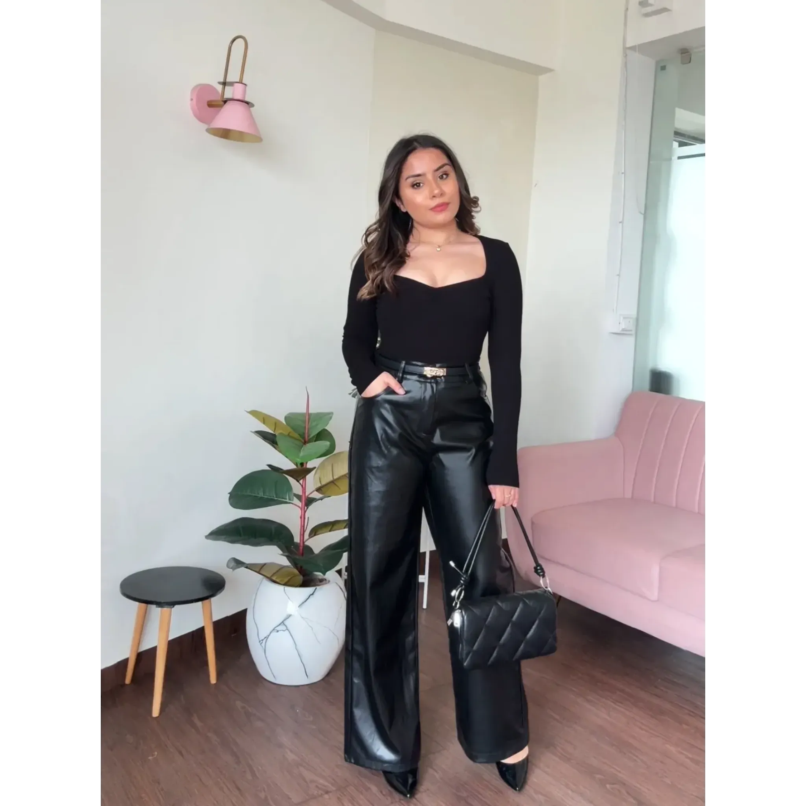 Leather Wide Leg Pants