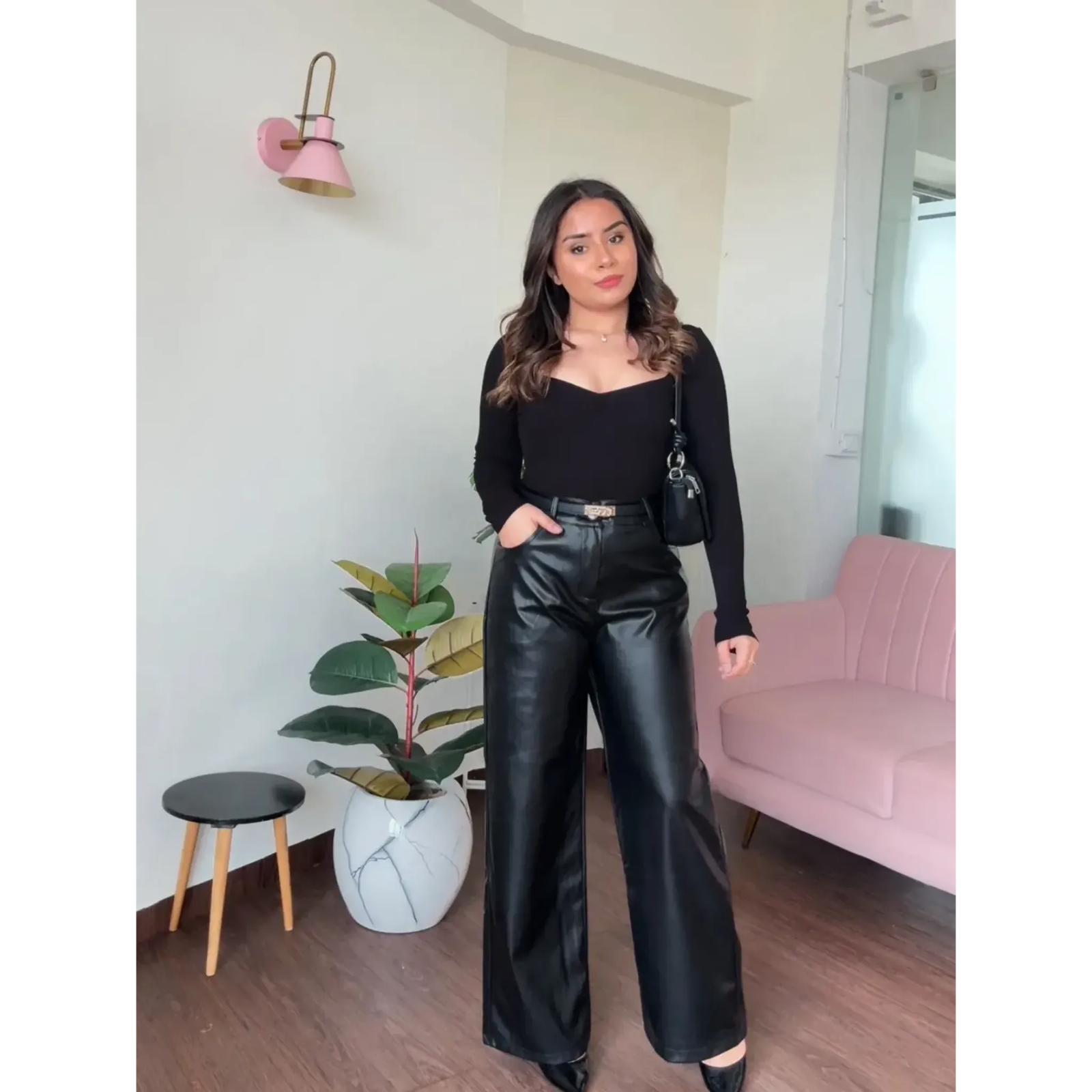 Leather Wide Leg Pants