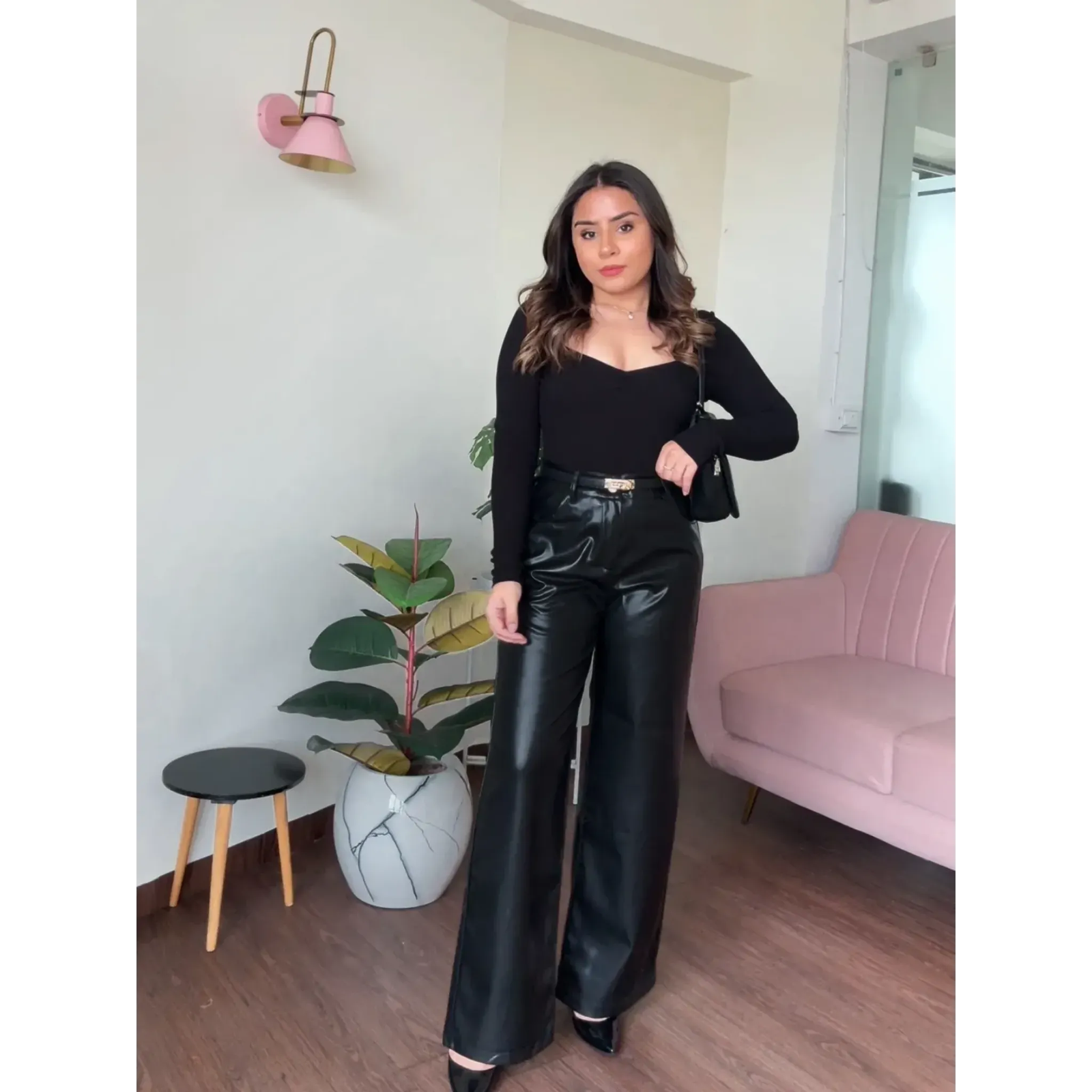 Leather Wide Leg Pants