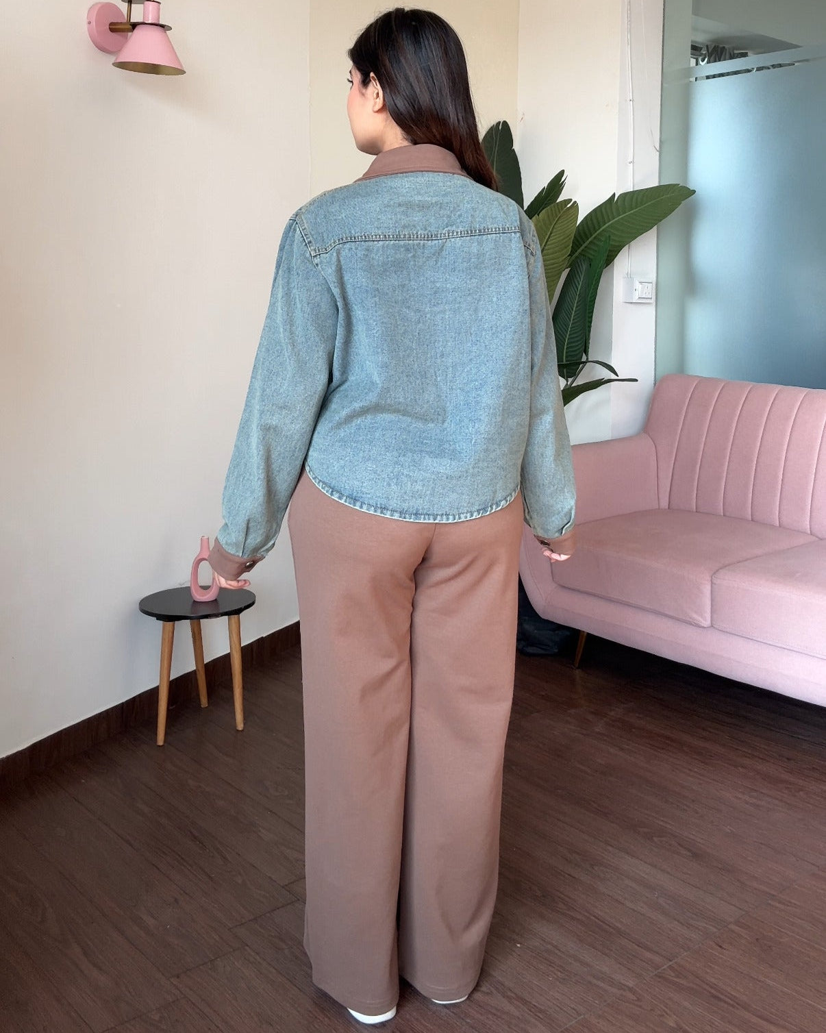 Denim Jacket And Sweatpants Co-ord Set