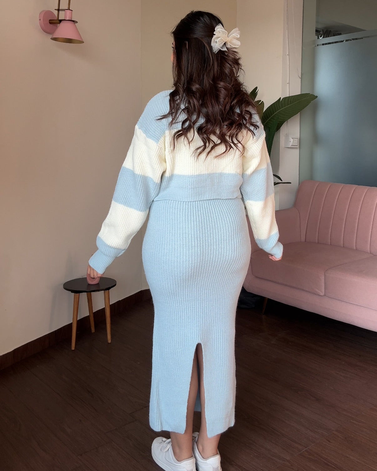 Crochet Winter 3-Piece Sweater Set With Cardigan