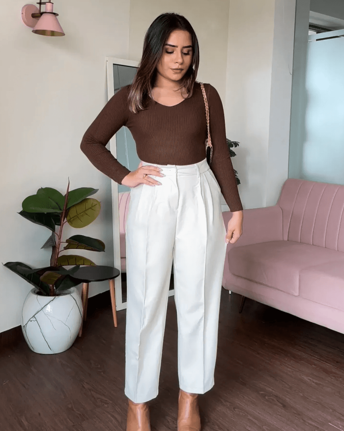 High-Waisted Cigarette Fit Pant