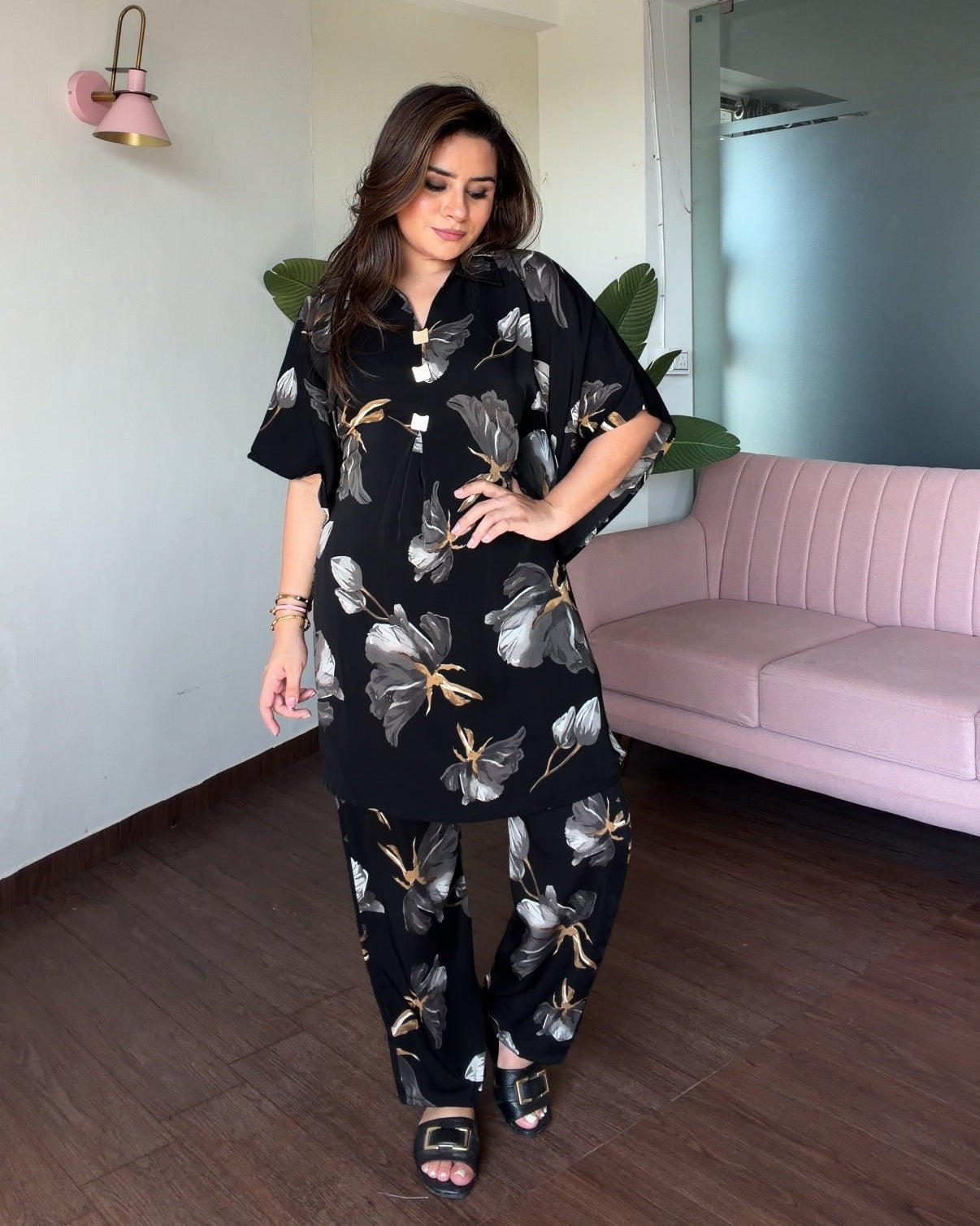 Printed Hibiscus Co-ord Set