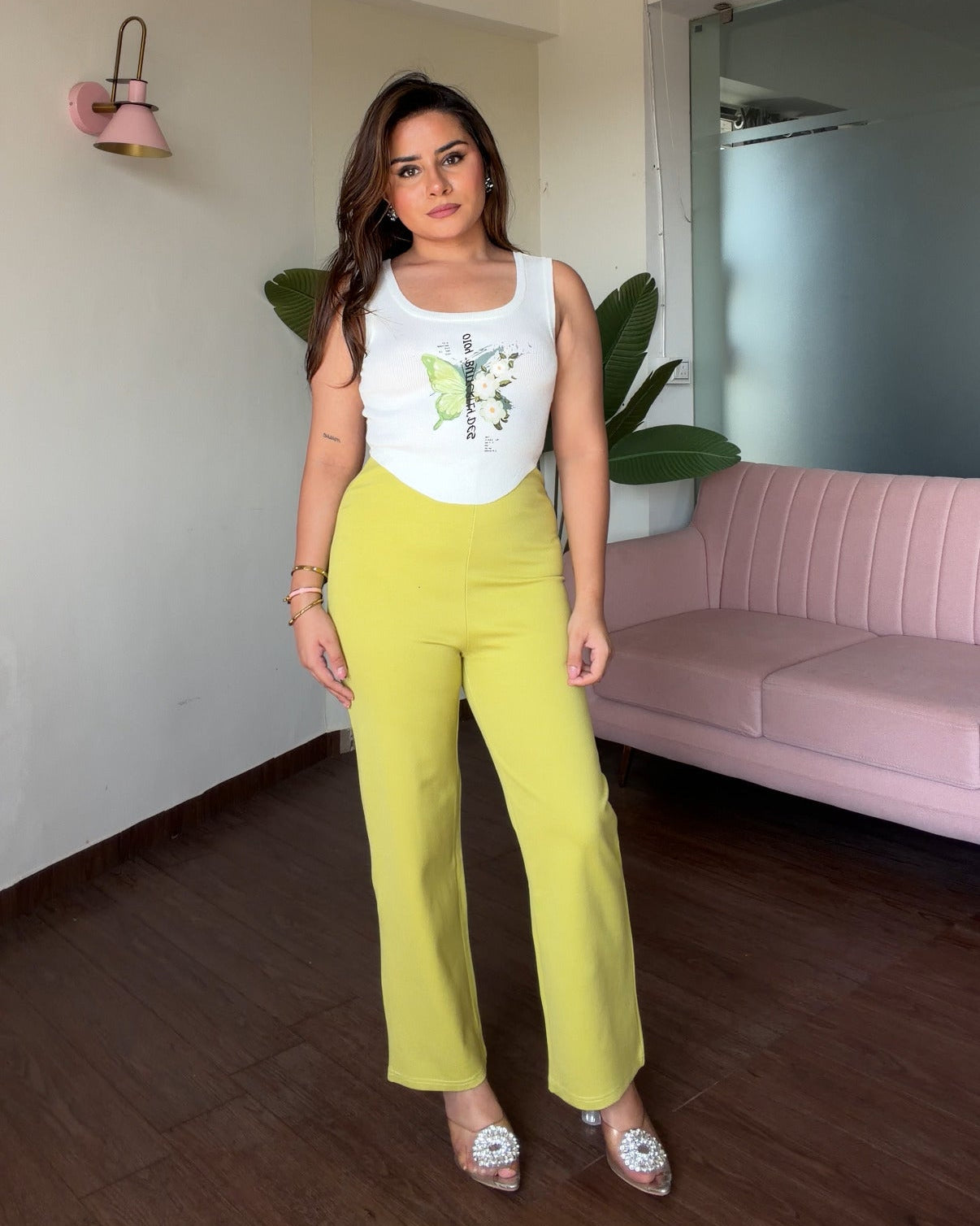 Graphic Tank Top And Pants Co-ord Set