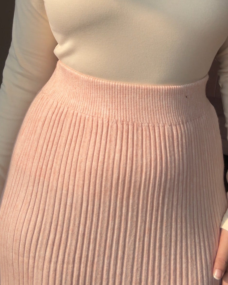 Knitted Flared Winter Midi Skirt