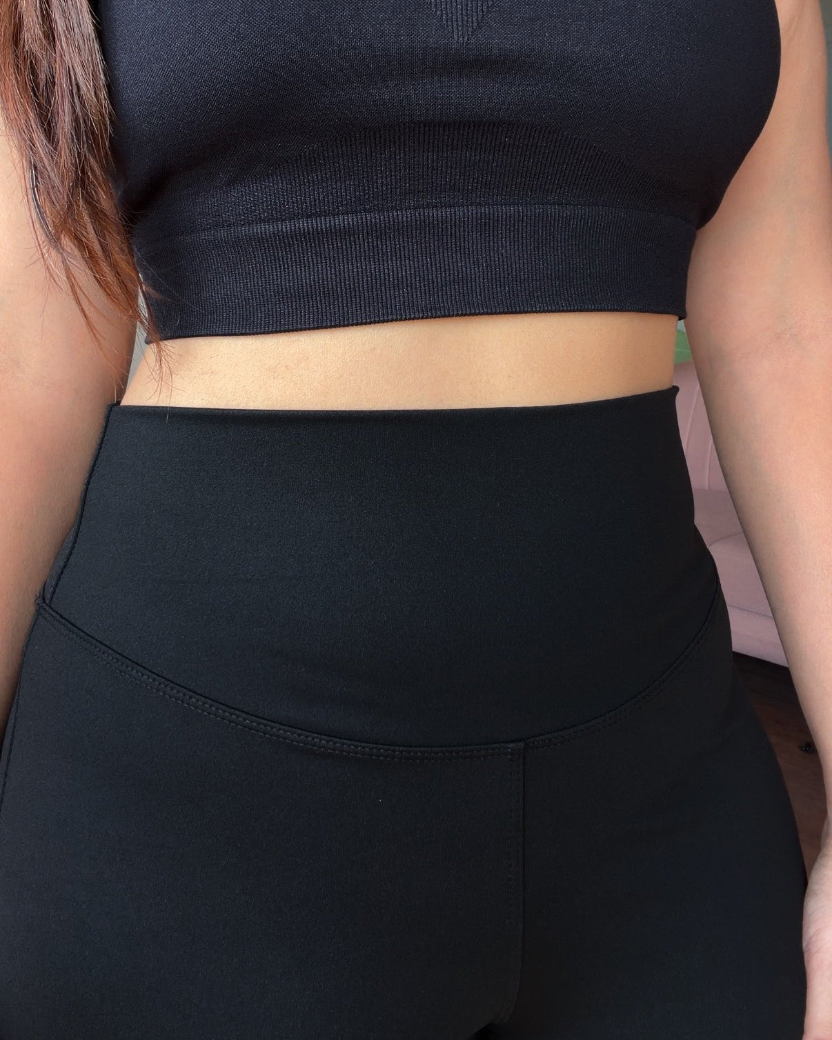 Solid Black Flared Leggings