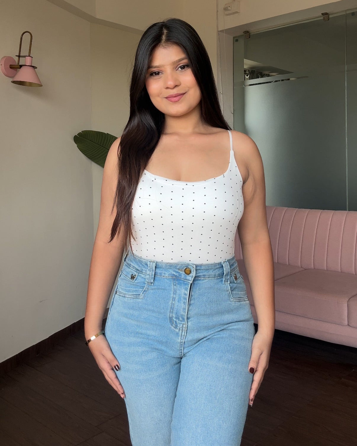 Polka Dot Padded Cami Top