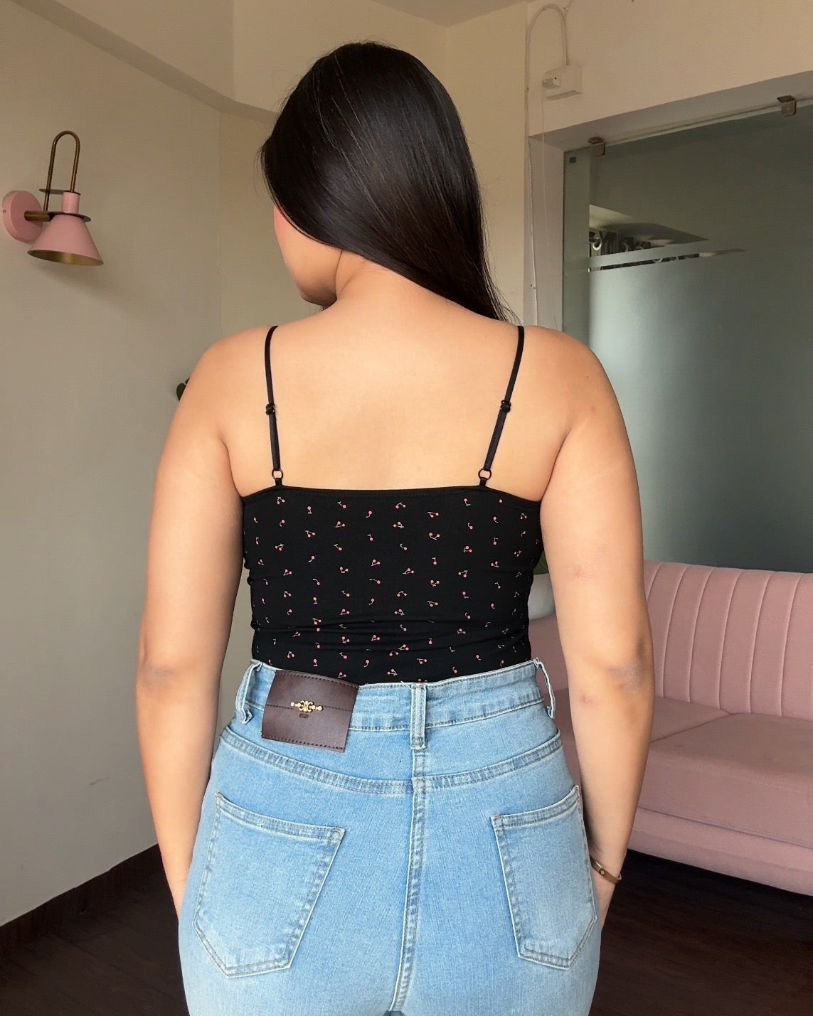 Cherry Detailing Padded Cami Top