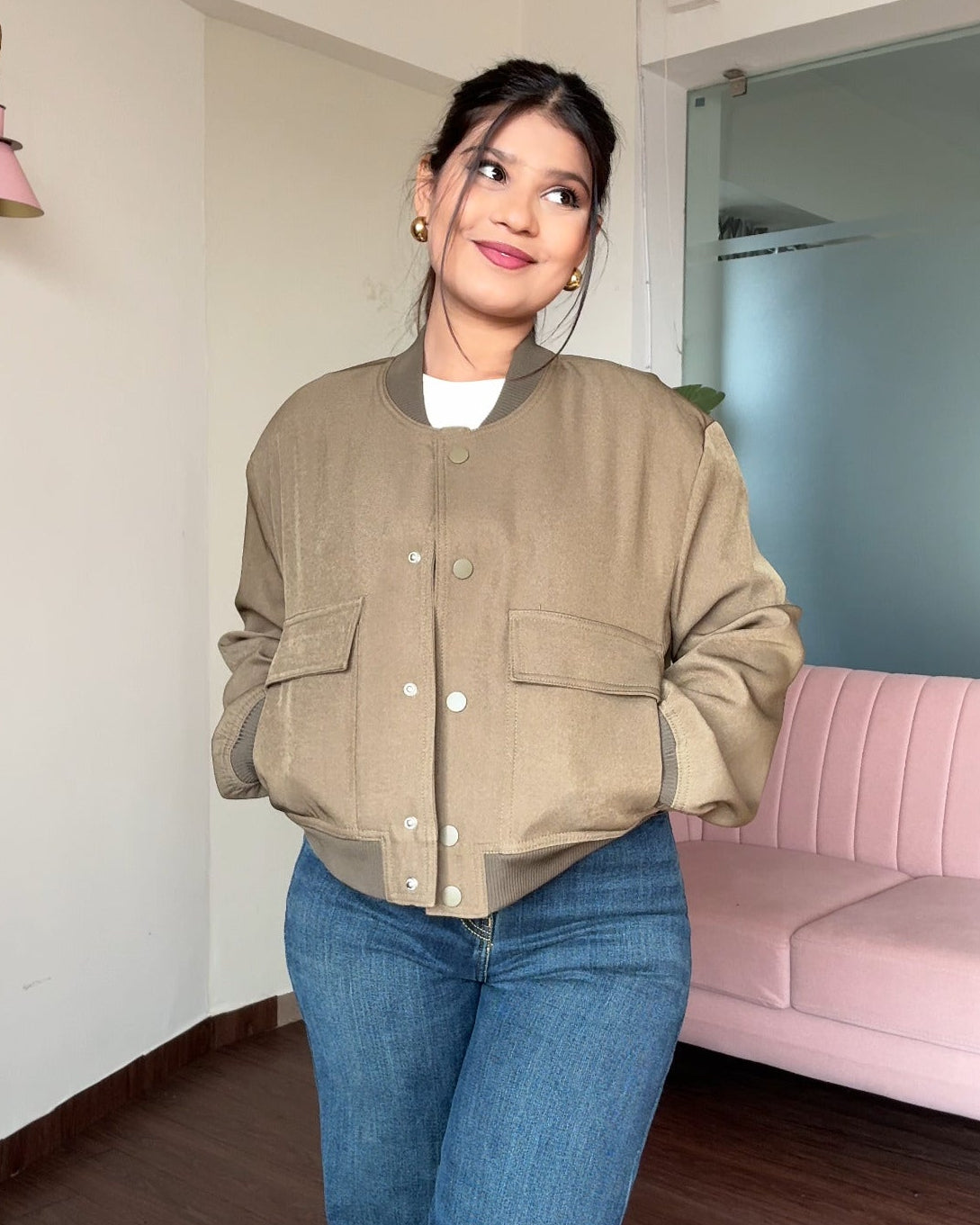 Premium Relaxed Fit Cargo Bomber Jacket