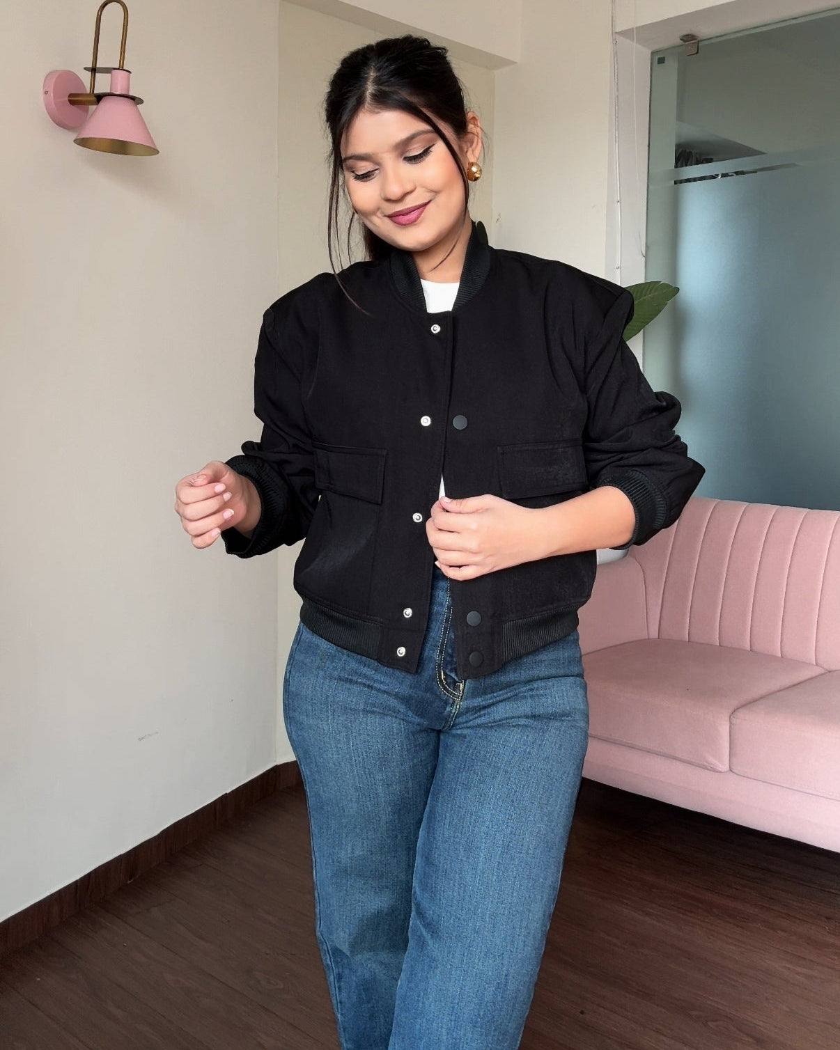 Premium Relaxed Fit Cargo Bomber Jacket