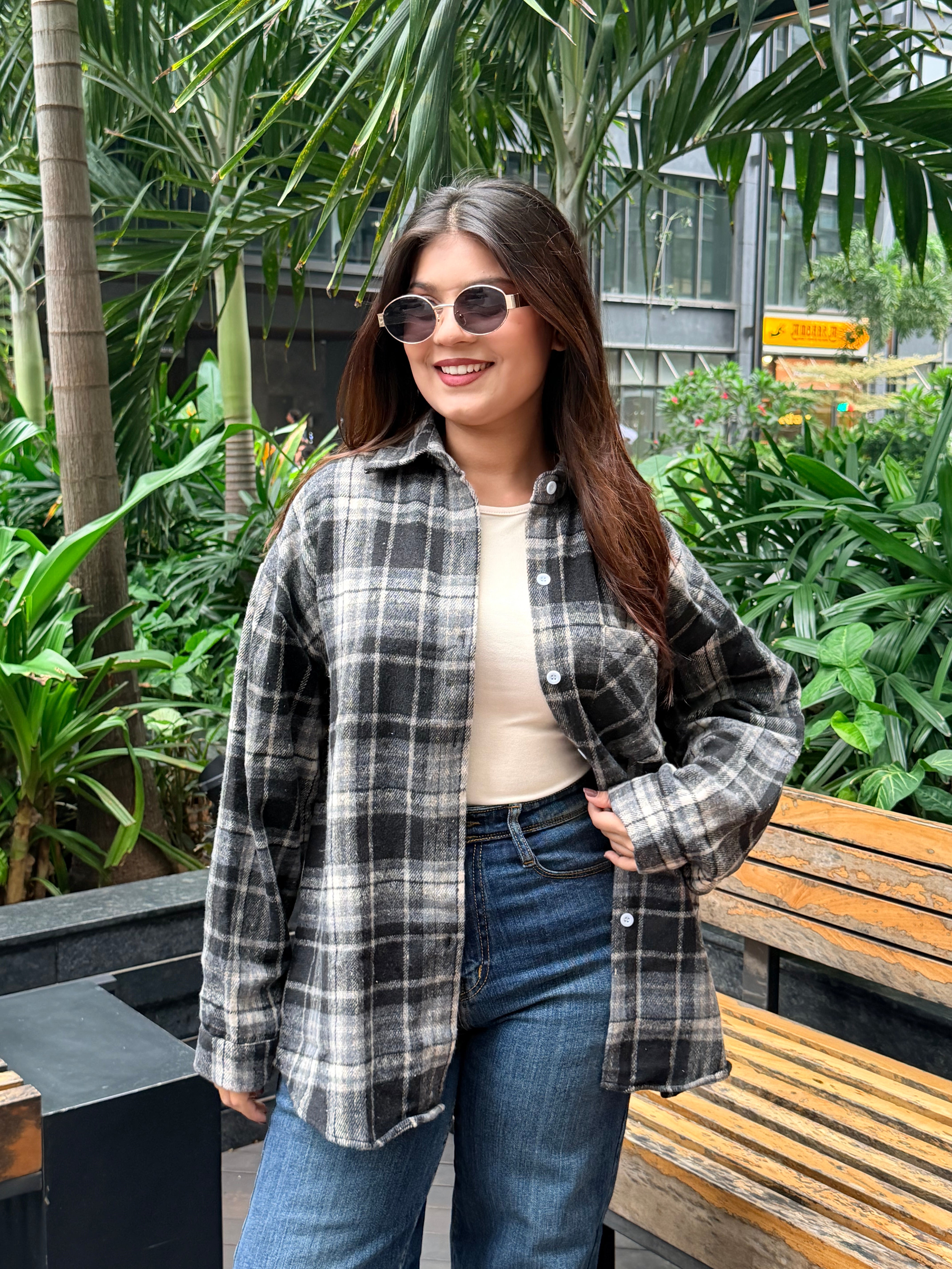 Checker Light Woollen Jacket