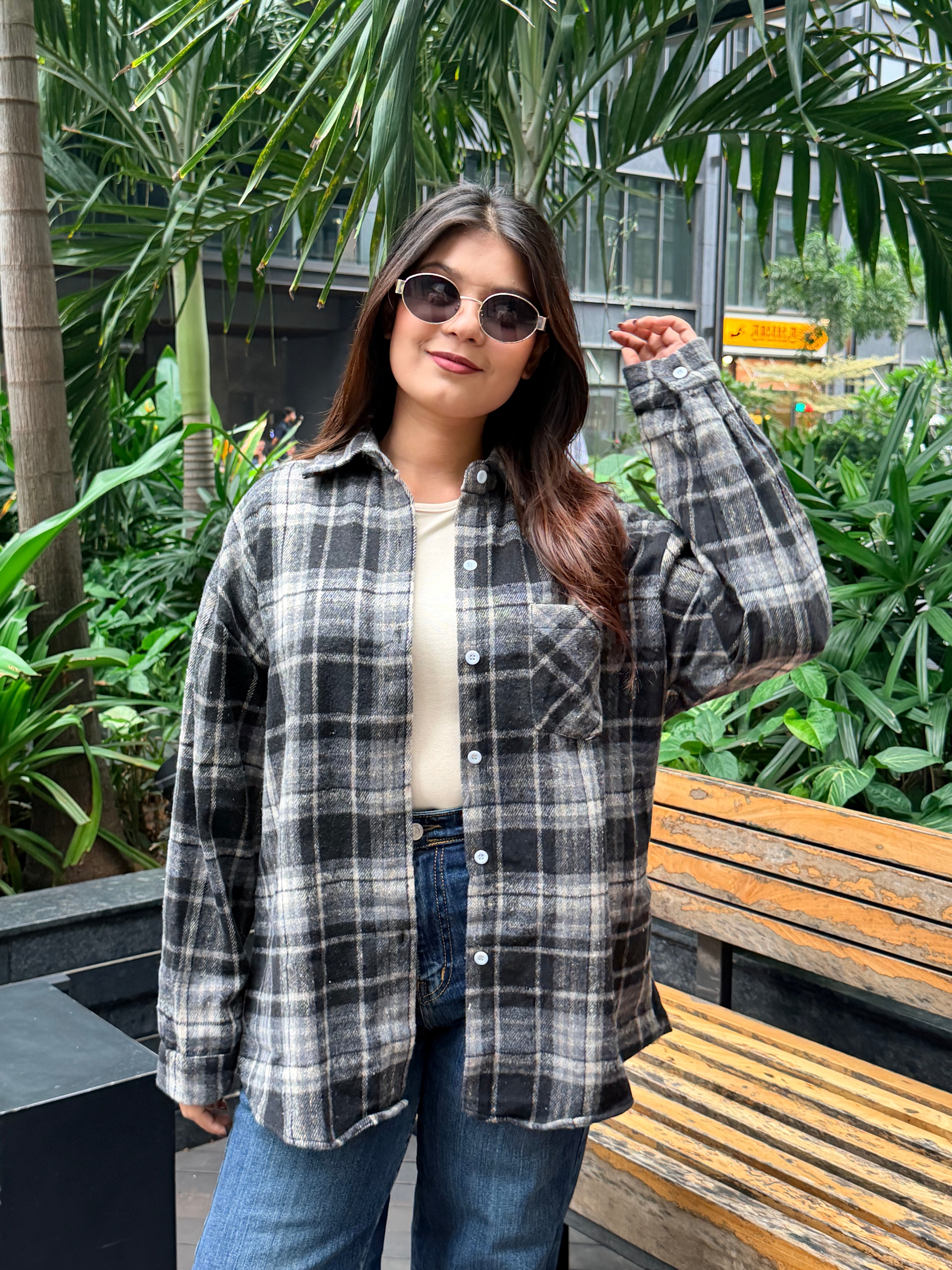 Checker Light Woollen Jacket