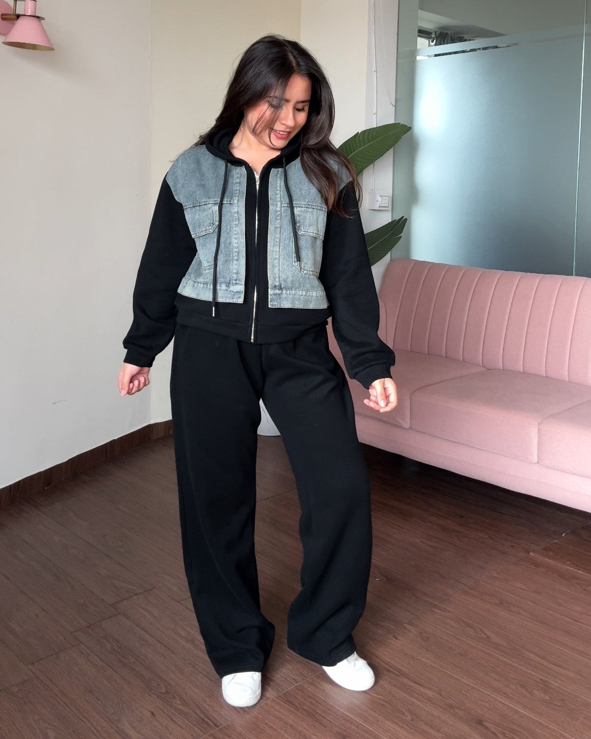 Denim Zip-Up Co-ord Set