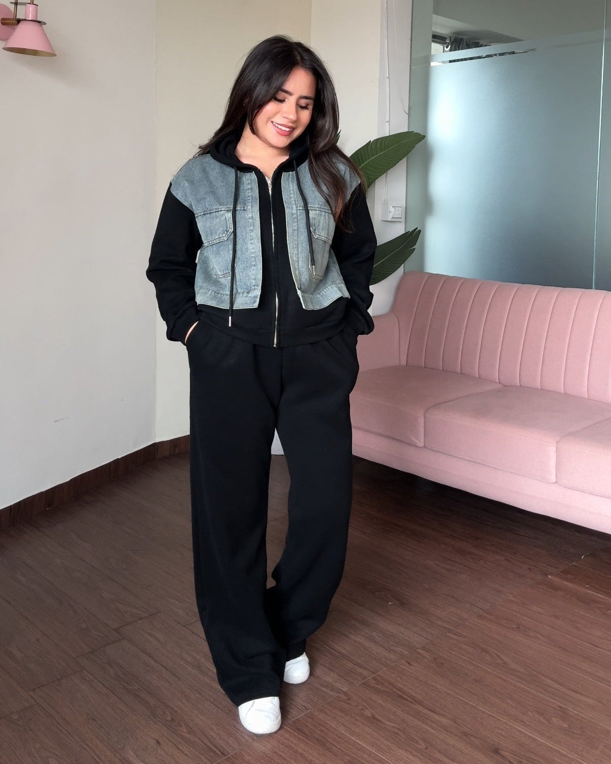 Denim Zip-Up Co-ord Set