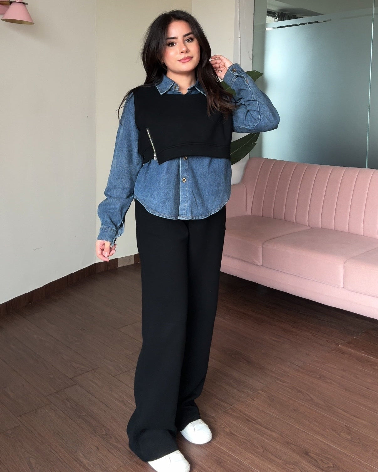 Vest Detailing Denim Co-ord Set