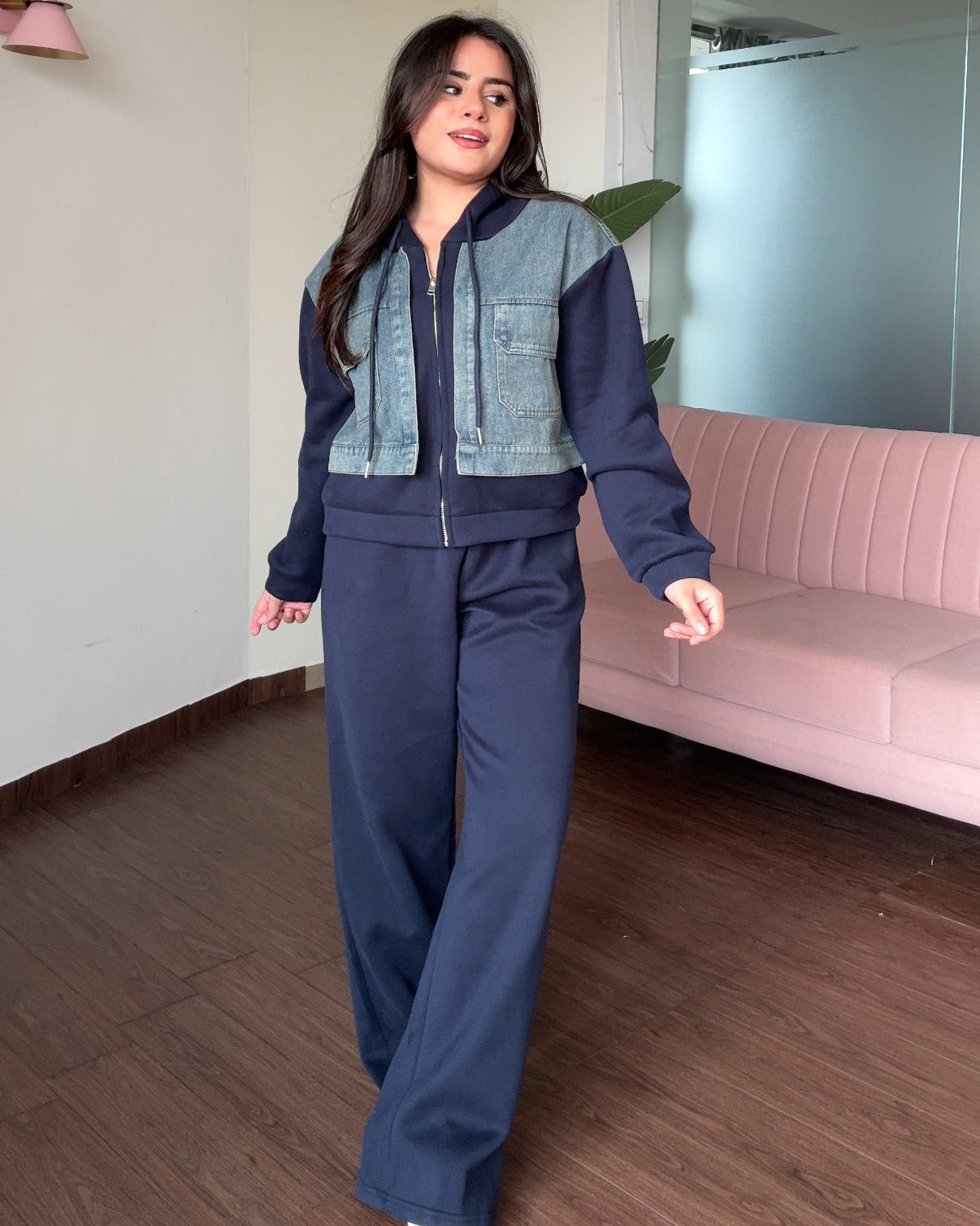 Denim Zip-Up Co-ord Set
