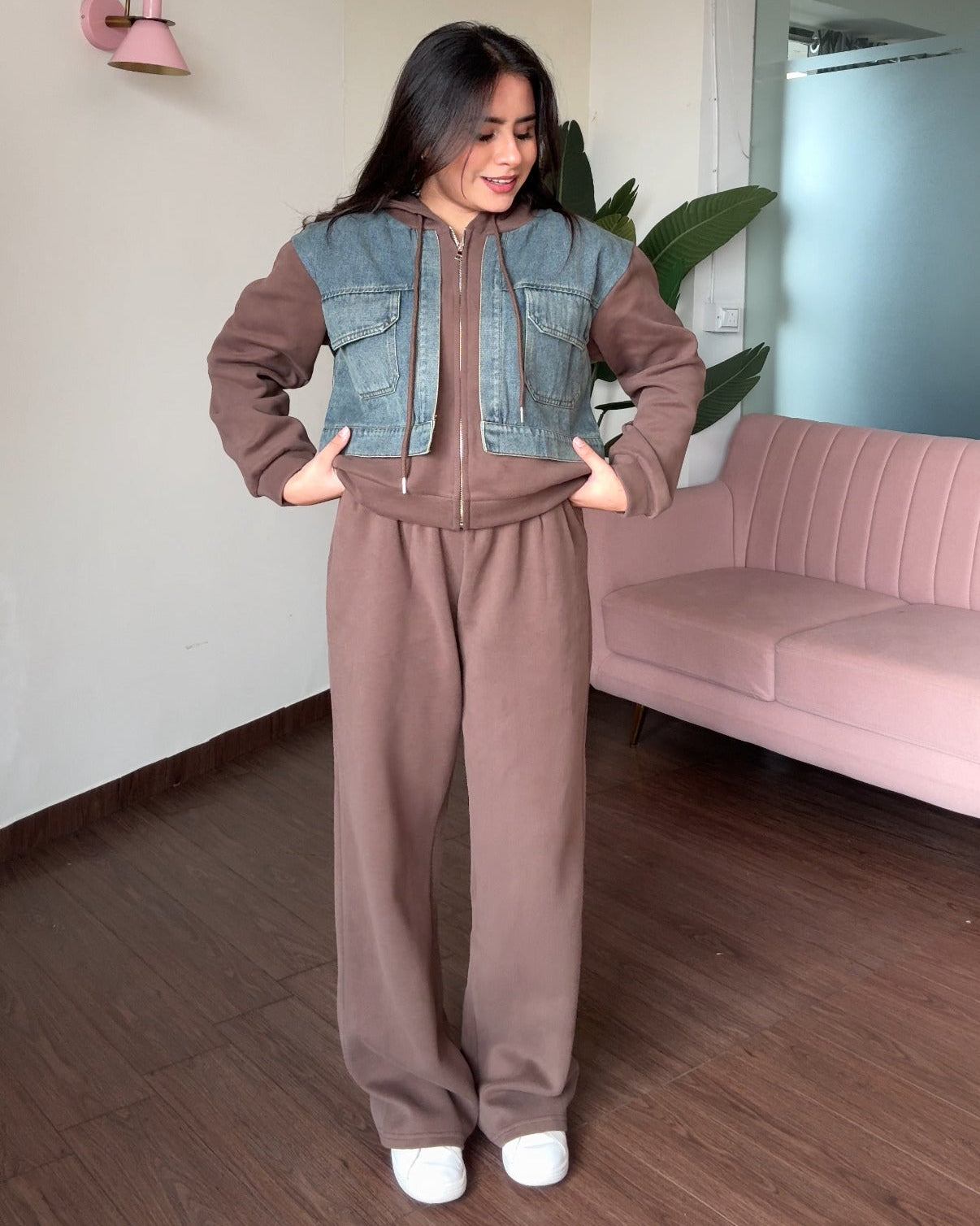 Denim Zip-Up Co-ord Set