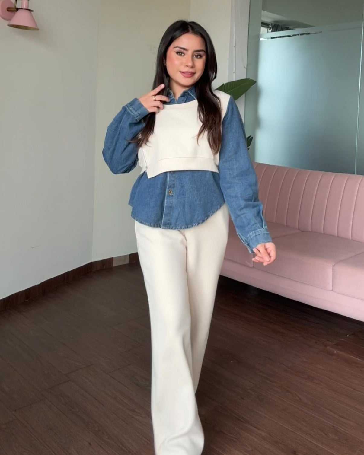 Vest Detailing Denim Co-ord Set