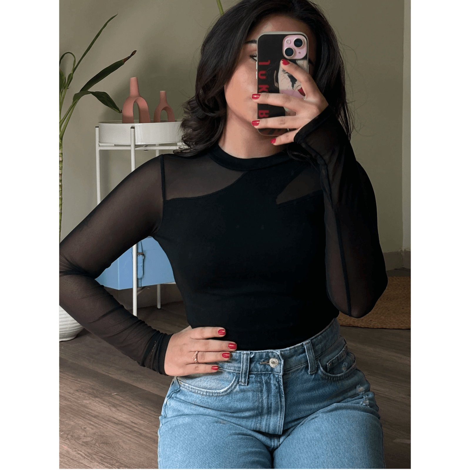 Mesh Cut Out Top