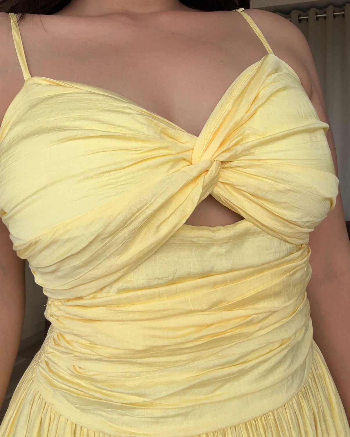 Padded Knot Detailing Fit And Flared Summer Dress