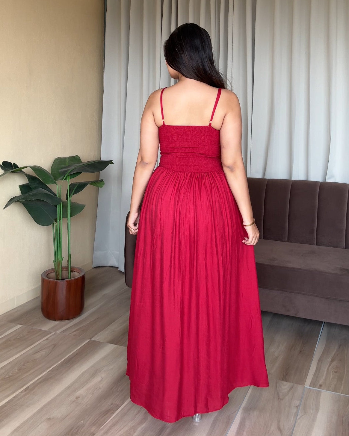 Padded Knot Detailing Fit And Flared Summer Dress