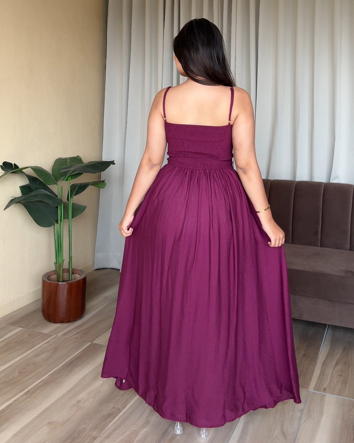 Padded Knot Detailing Fit And Flared Summer Dress