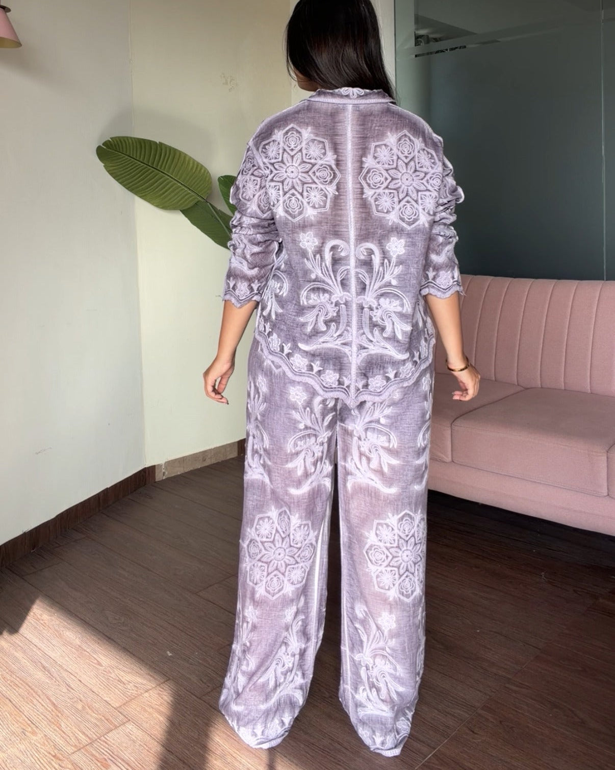 Sequin Detailing Tissue Cotton Co-ord Set