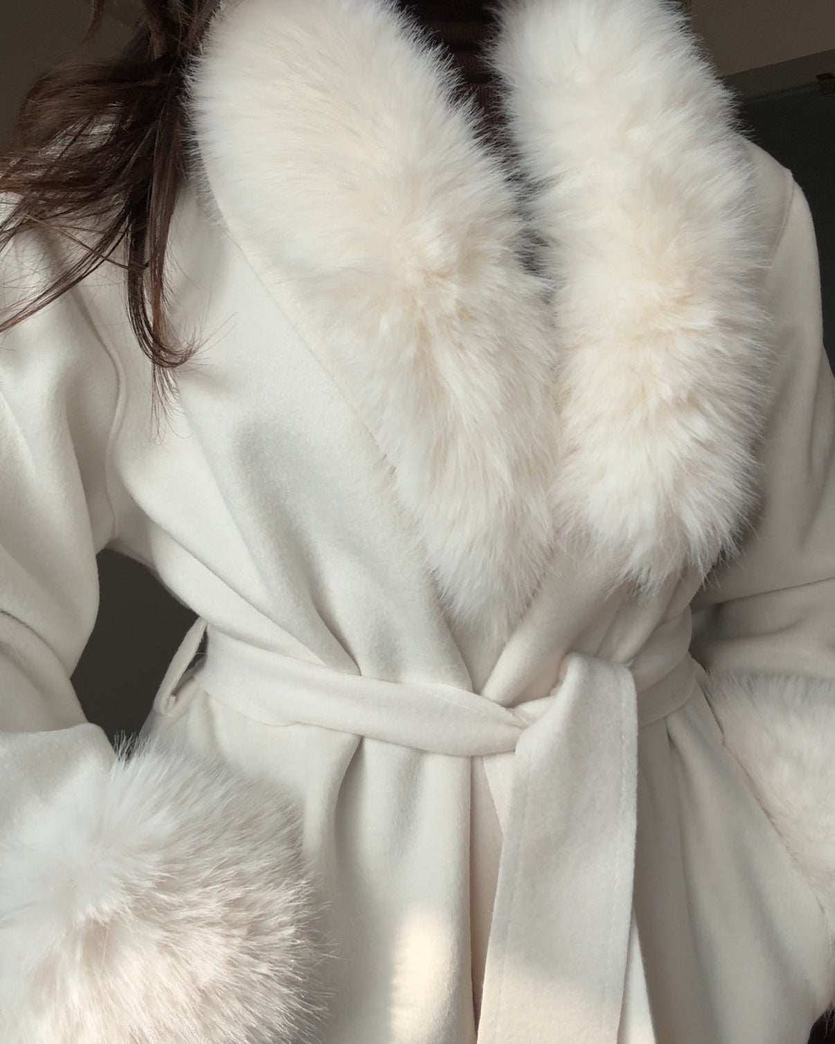 Fur Detailing Woollen Coat