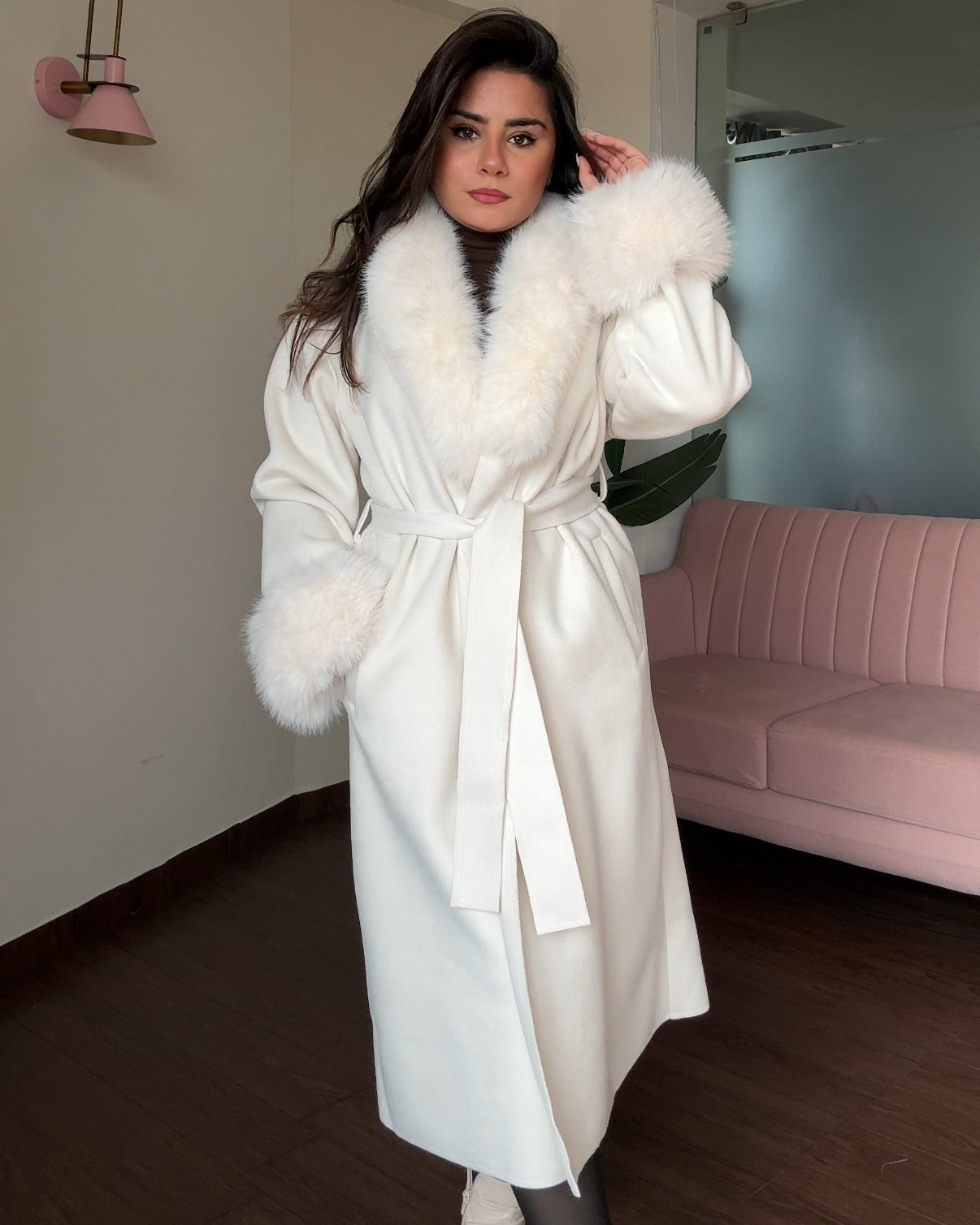 Fur Detailing Woollen Coat