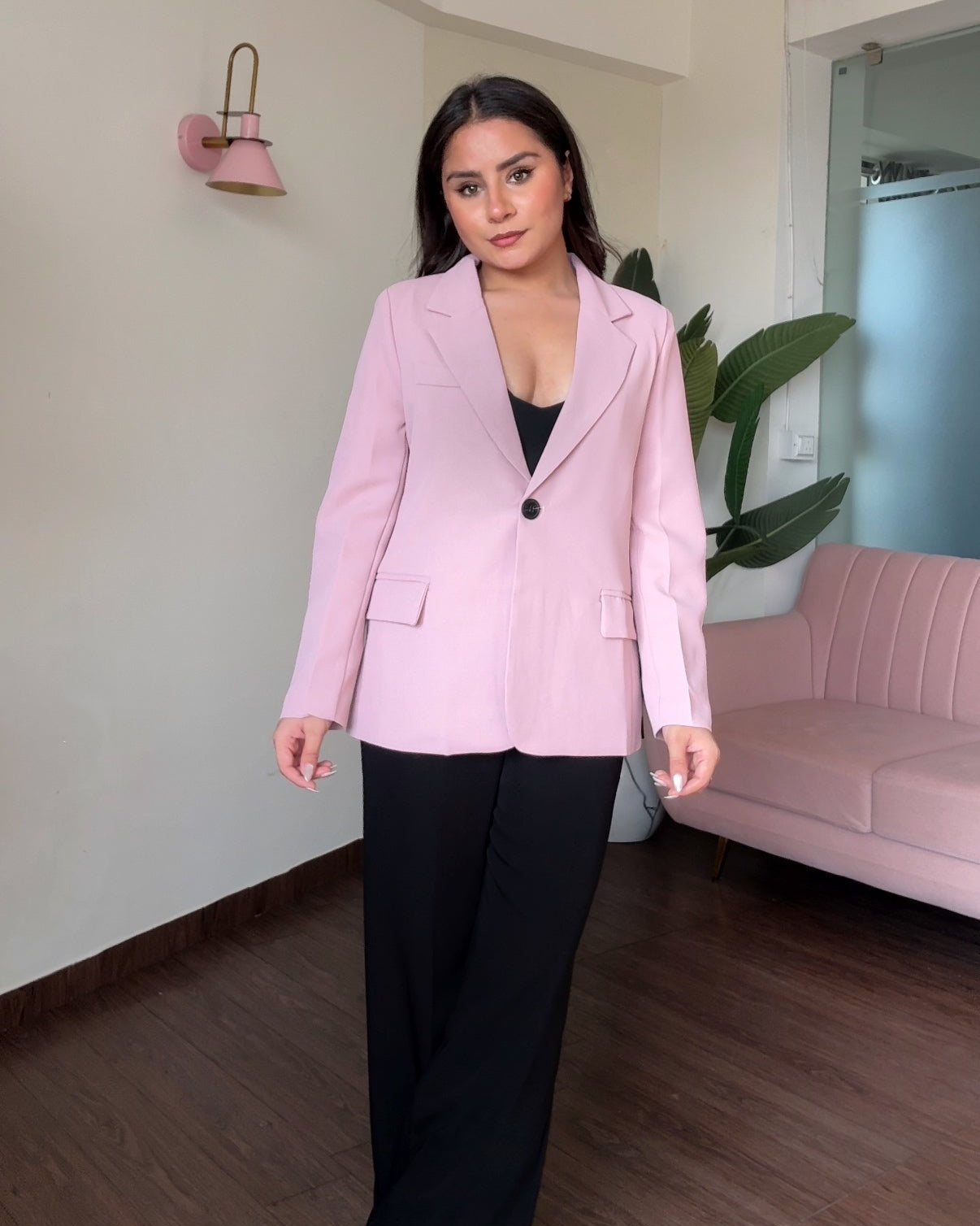 Premium Fitted Blazer With Shoulder Padding