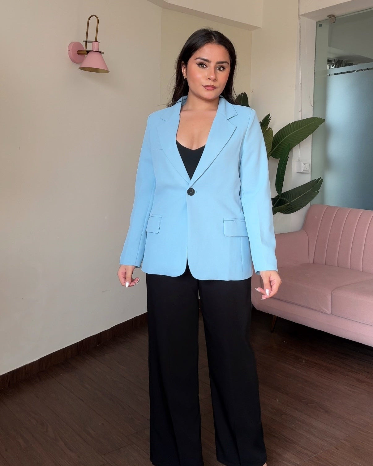 Premium Fitted Blazer With Shoulder Padding