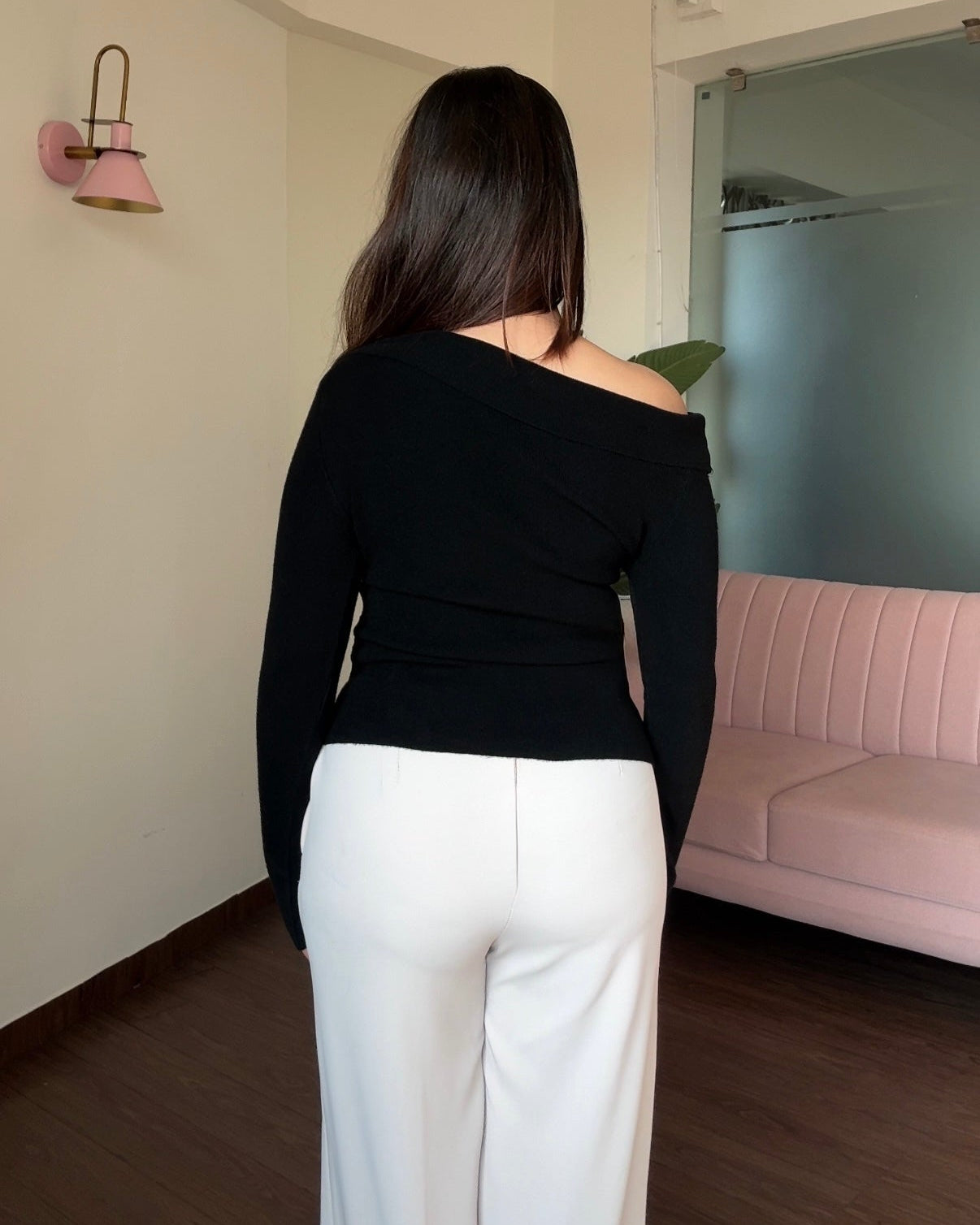 Belted Off Shoulder Knitted Top