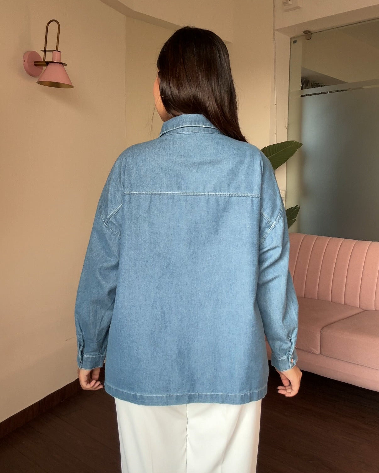 Contrast Detailing Denim Shirt