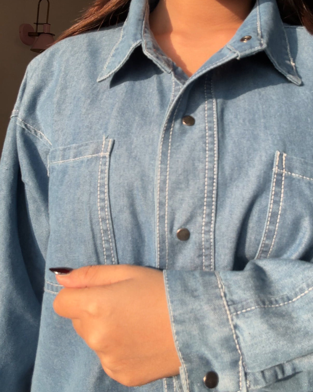 Contrast Detailing Denim Shirt