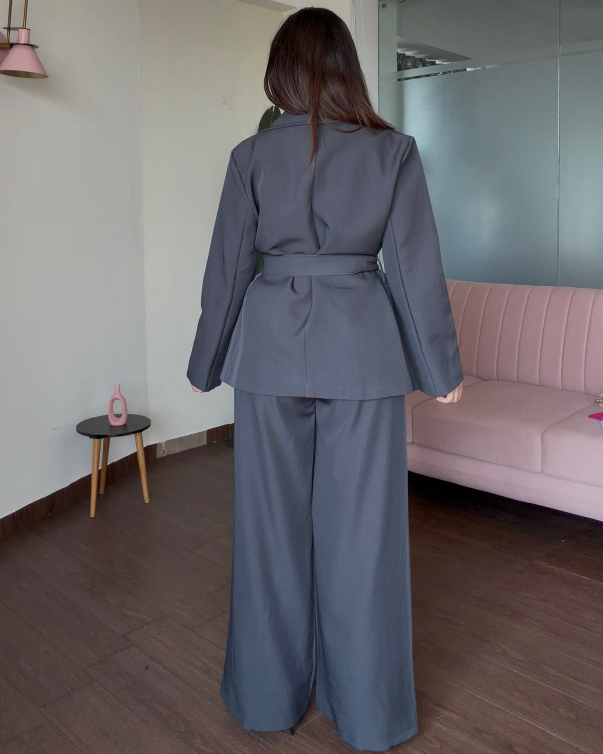 Heavy Coat And Tailored Pants Formal Set