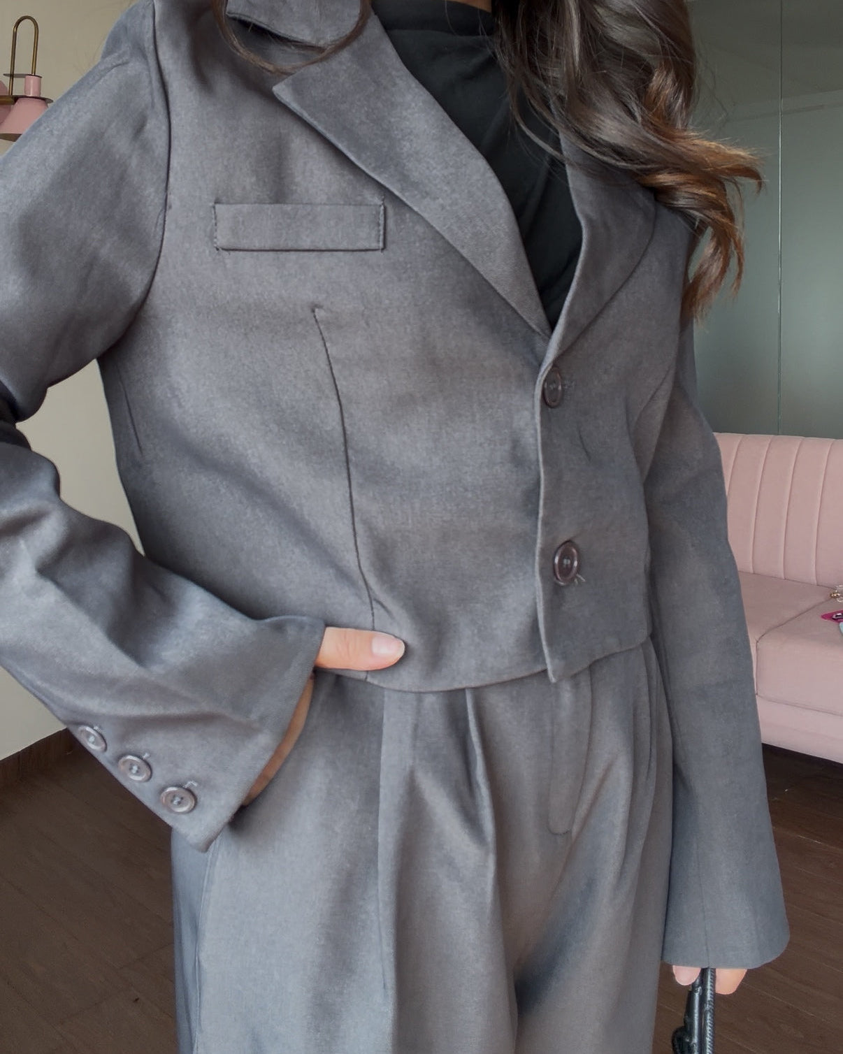 Cropped Blazer And Tailored Pants Formal Set